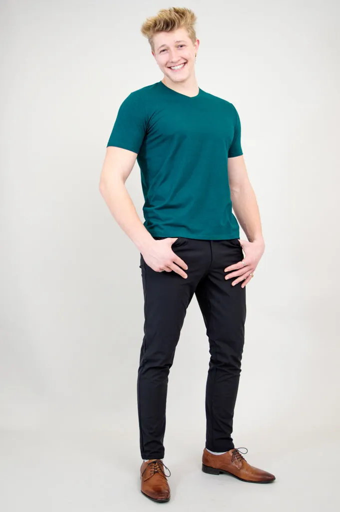 Adam Short Sleeve Shirt, Teal, Bamboo