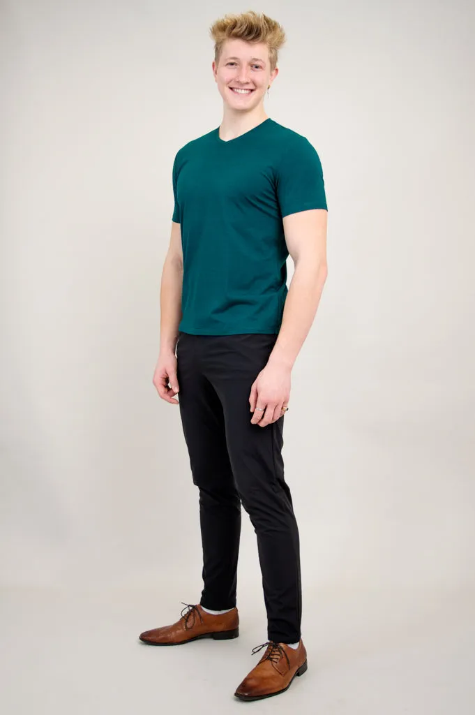 Adam Short Sleeve Shirt, Teal, Bamboo