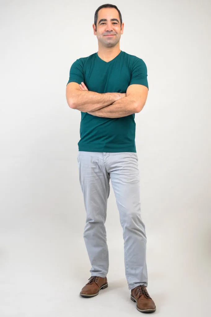 Adam Short Sleeve Shirt, Teal, Bamboo