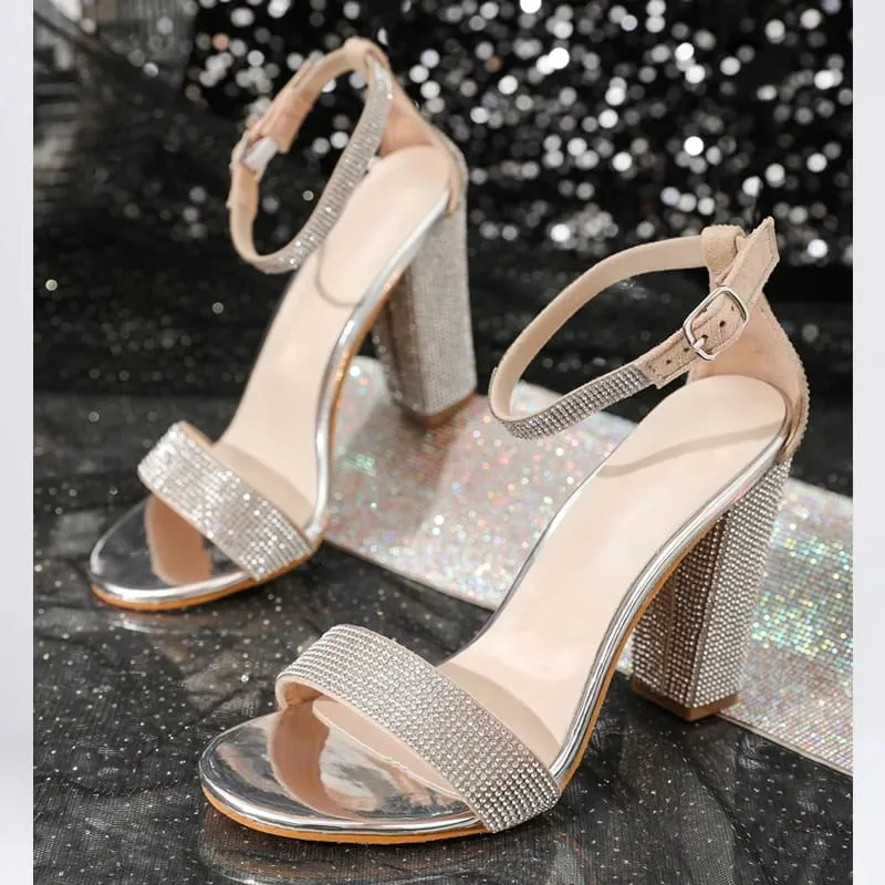 Ankle Strap Thick Heel Shoes