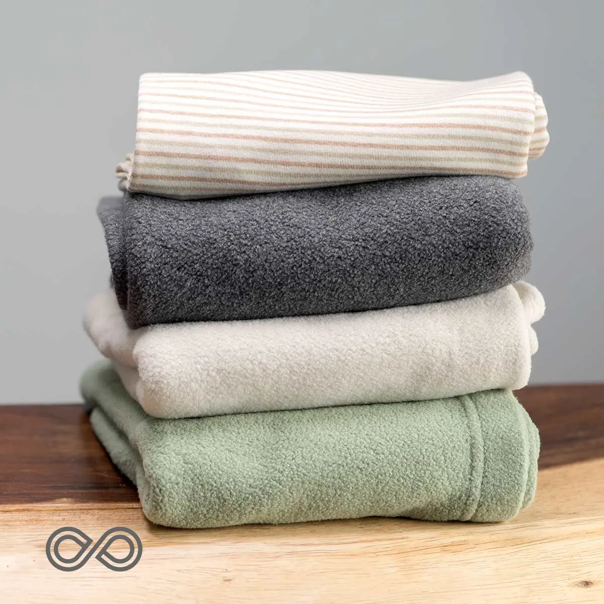 Organic Cotton Fleece Baby Receiving Blankets - 100% Biodegradable, No Elastic, Latex, Polyamide, or Synthetics