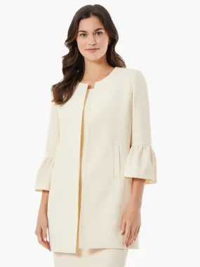 Bell Sleeve Textured Jacquard Duster