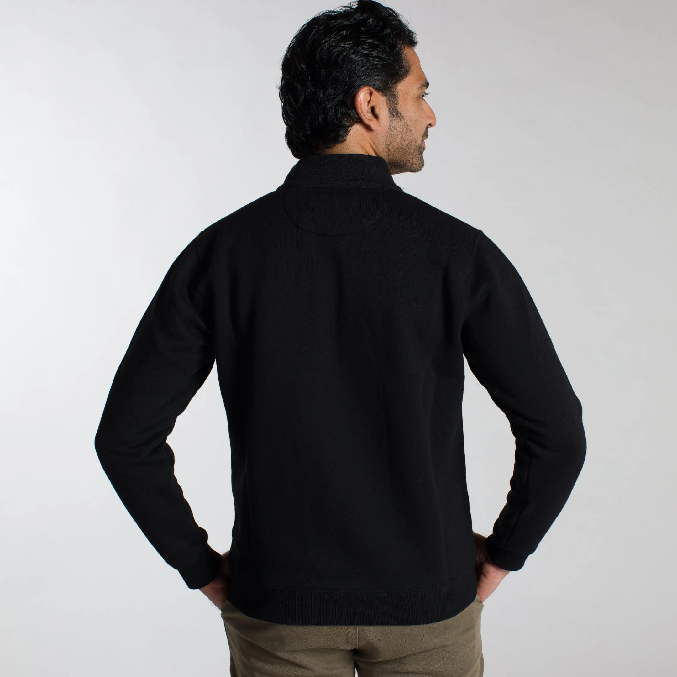 Black Quarter-Zip Sweatshirt