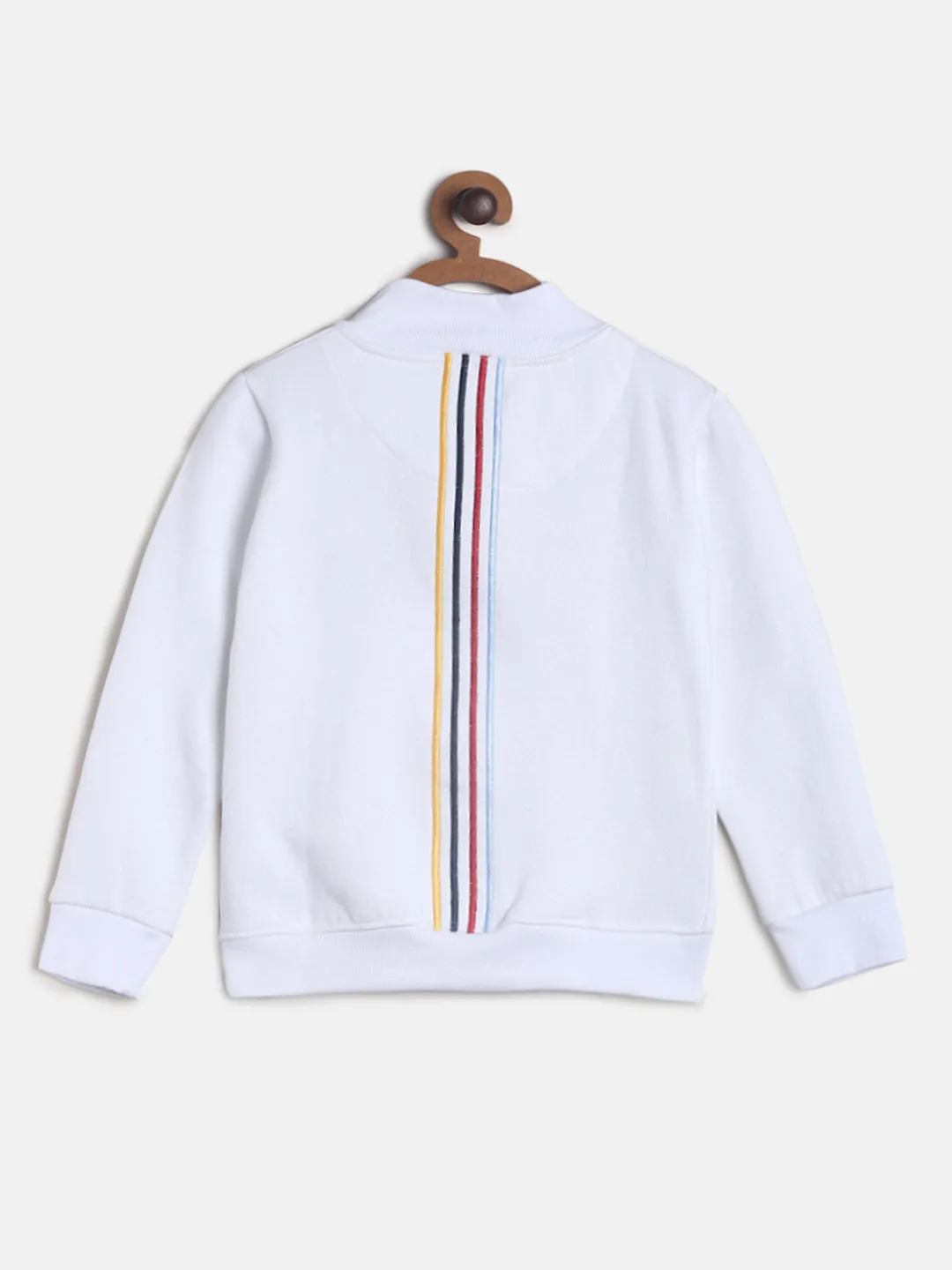 Boys White Patch Print Sweatshirt