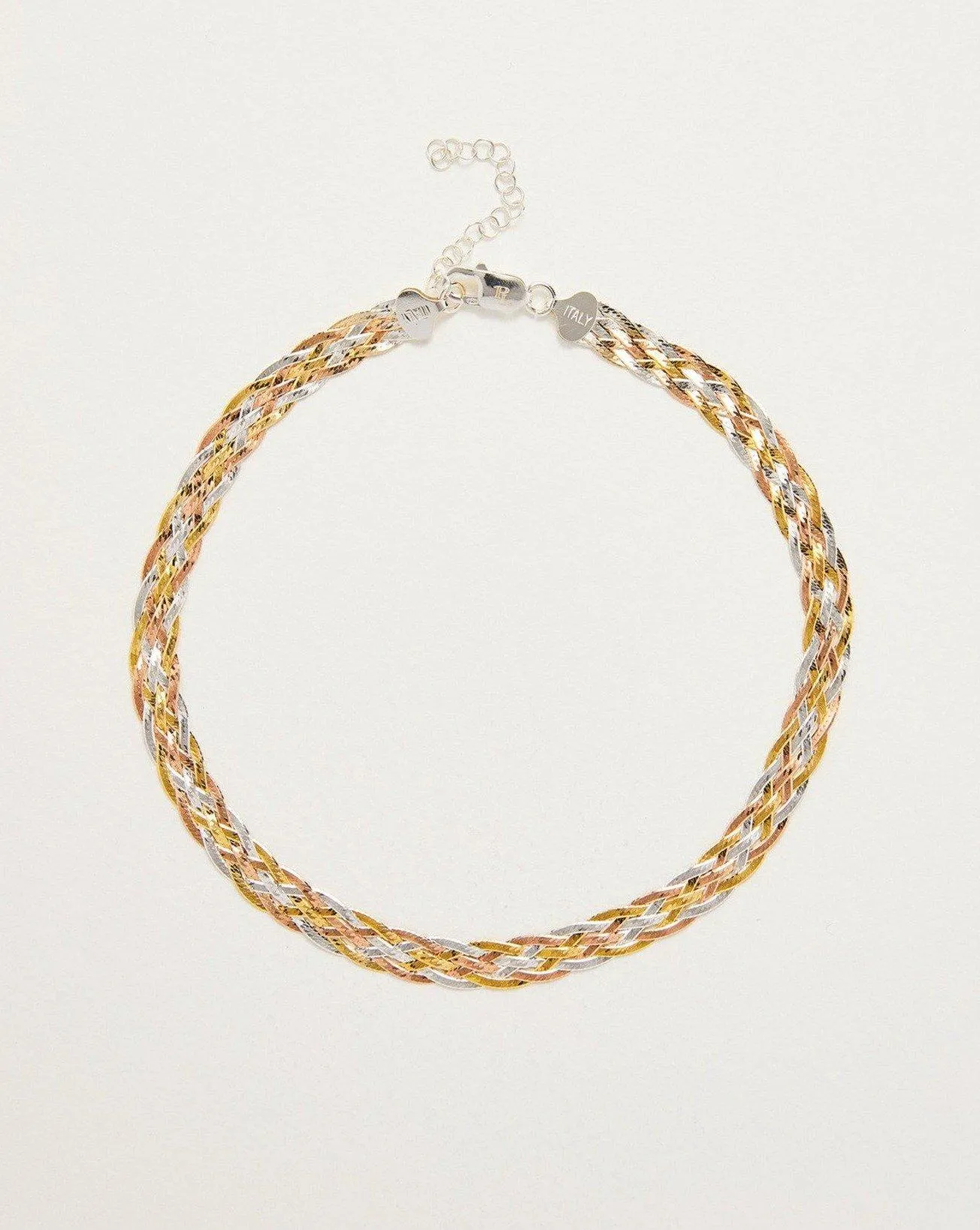 Braided Tricolor Herringbone Thick Chain