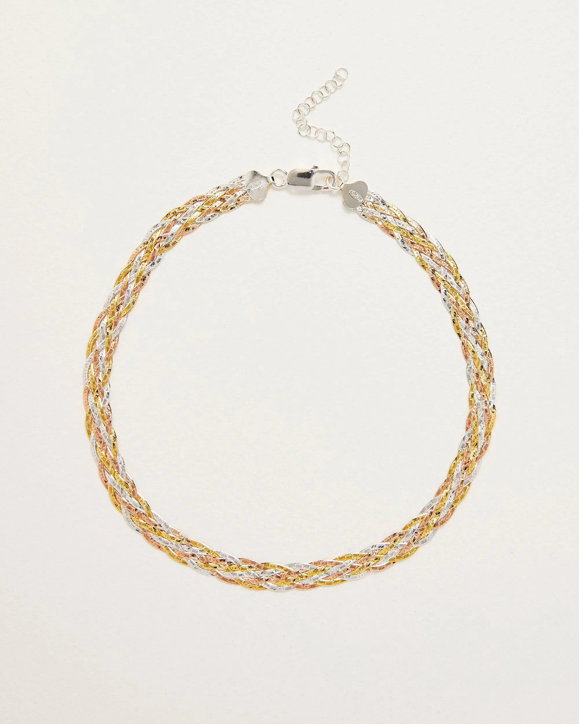 Braided Tricolor Herringbone Thick Chain