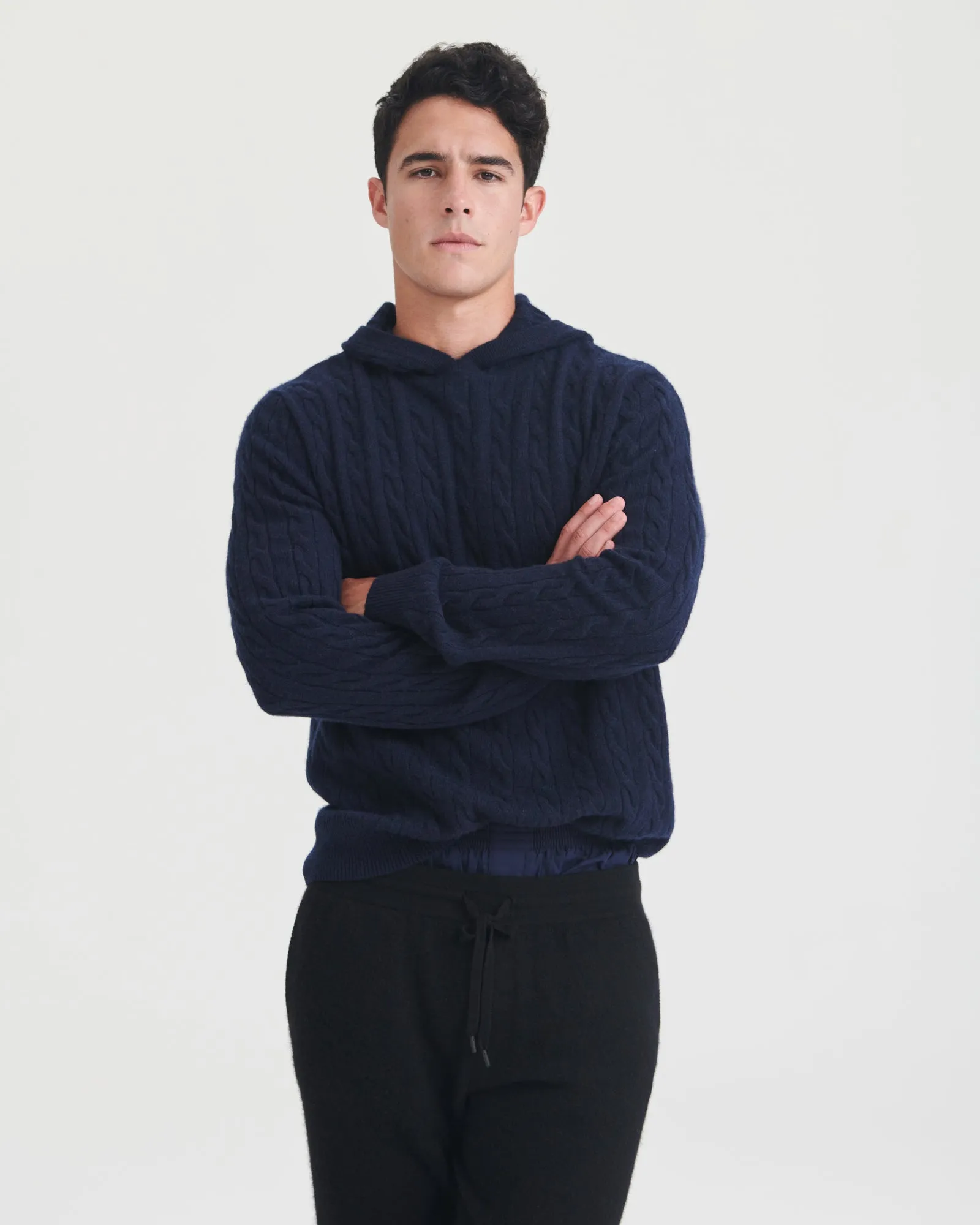 Cashmere Cable Knit Hoodie