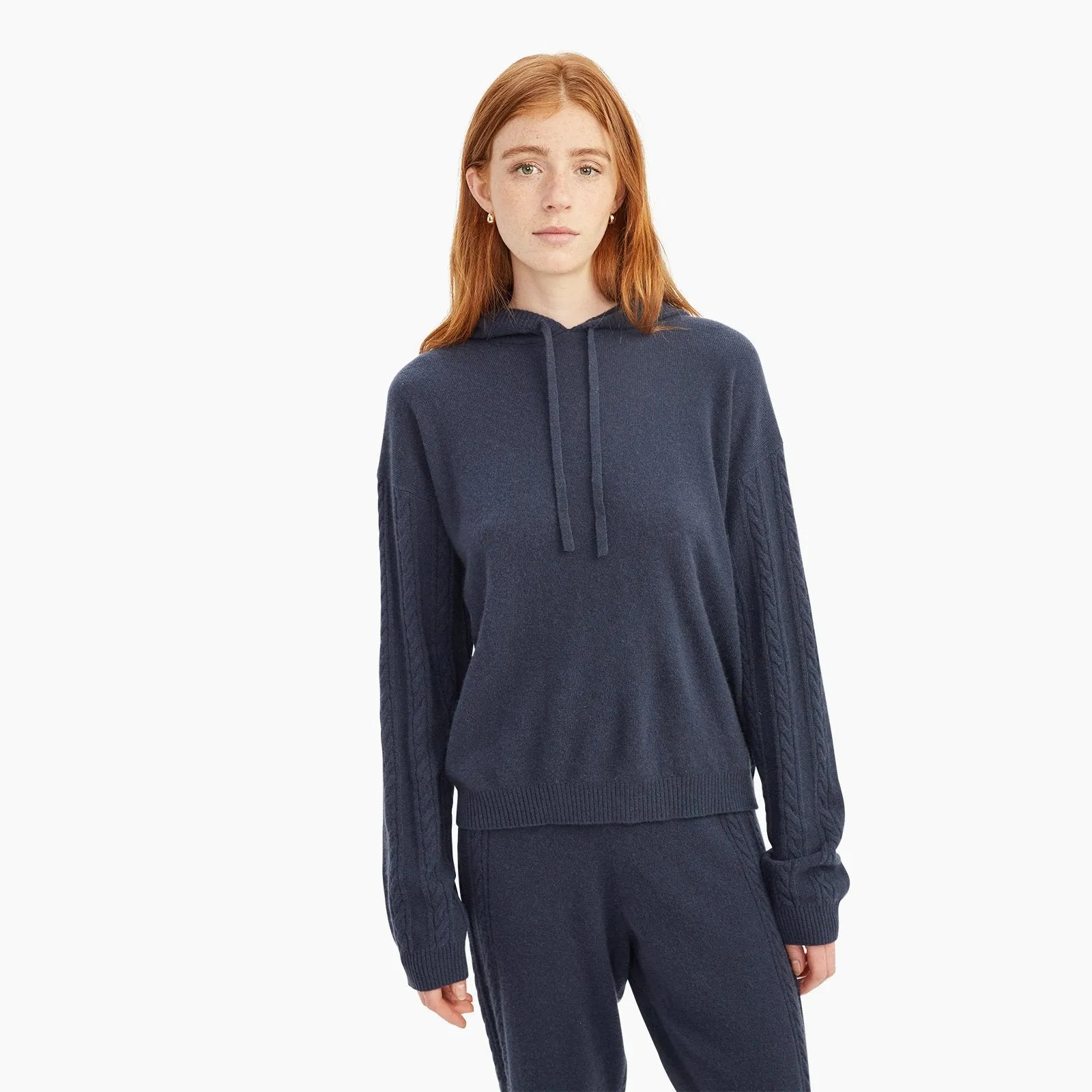 Cashmere Cable Sleeve Hoodie