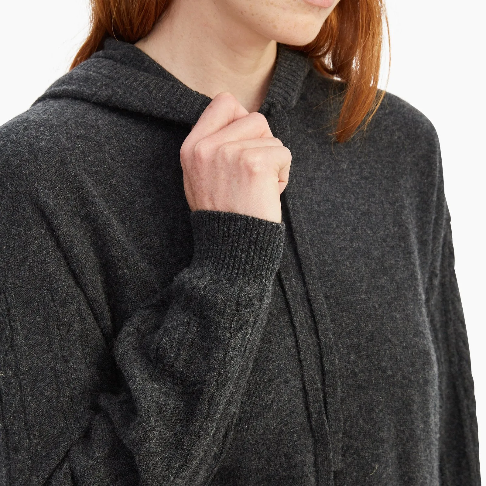 Cashmere Cable Sleeve Hoodie