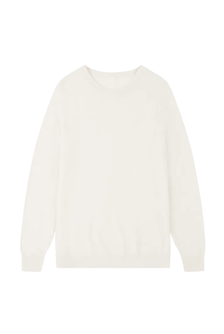 Cashmere Crew Neck Sweater | White