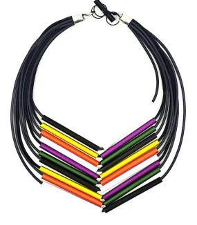 Christina Brampti Asymmetrical Multi Strand Necklace with Aluminum Tubes 1994