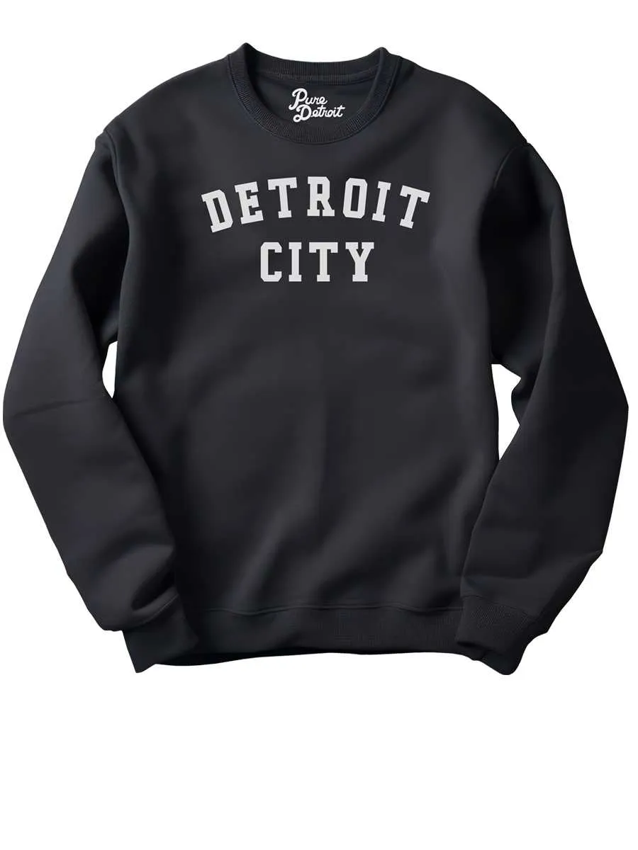 Detroit City Unisex Premium Sponge Fleece Sweatshirt - White / Black