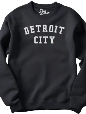 Detroit City Unisex Premium Sponge Fleece Sweatshirt - White / Black