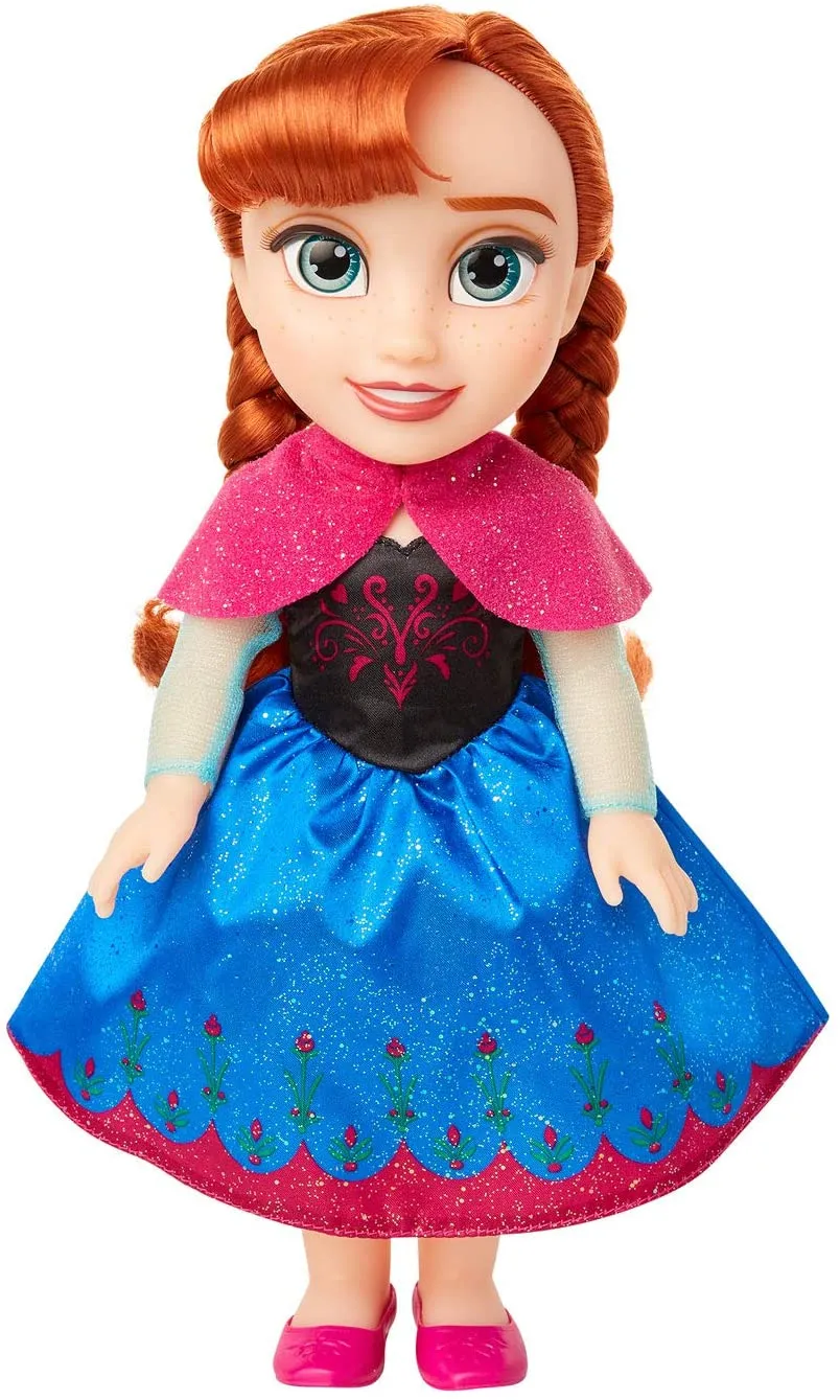 Disney Frozen Anna Toddler Doll with Movie Inspired Blue & Pink Outfit, Shoes & Braided Hair Style - Approximately 14" Tall