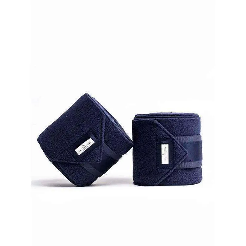 Equestrian Stockholm Classic Navy & Silver Fleece Bandages