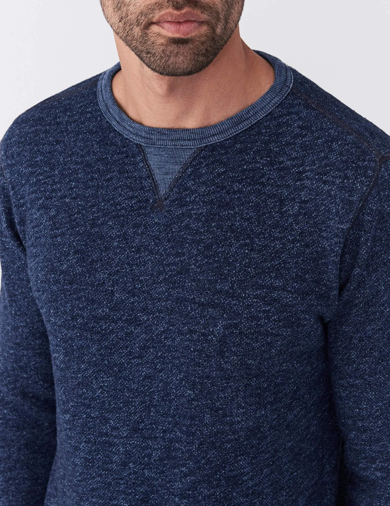 Faherty | Marled Indigo Crewneck