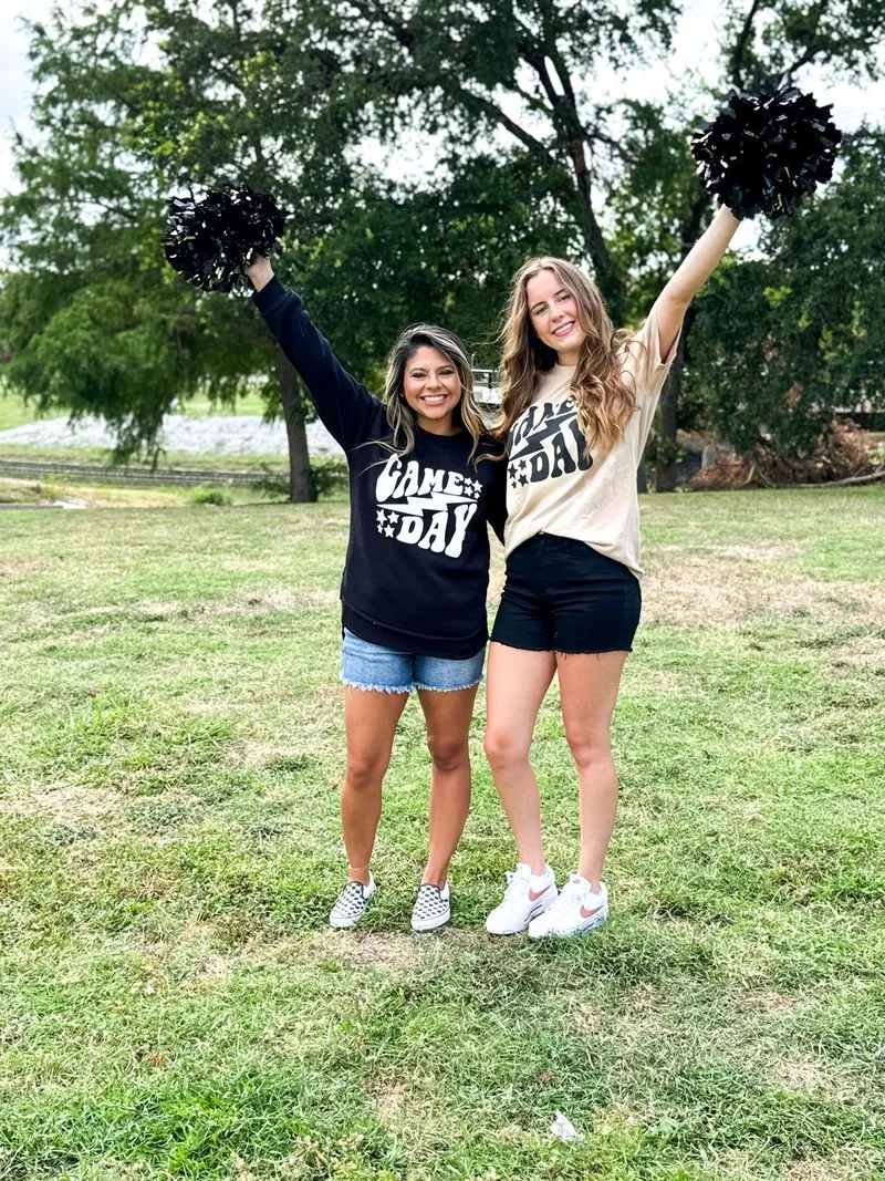 Game Day Black Athletic Crewneck