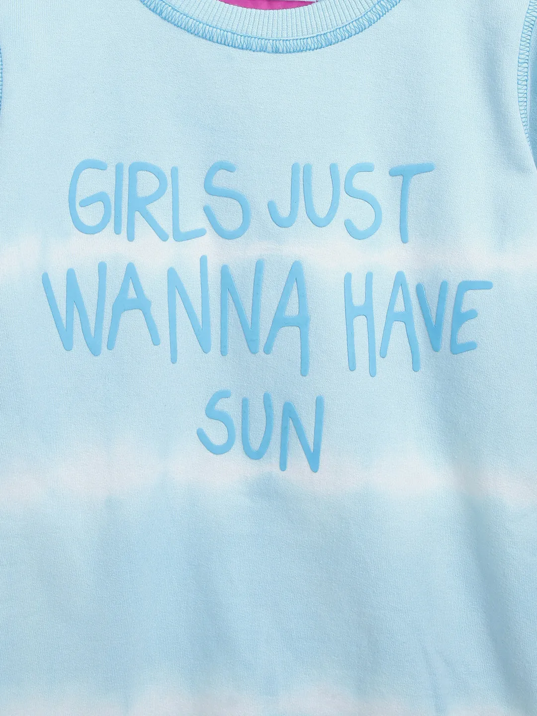 Girls Blue Poly Cotton Sweatshirt