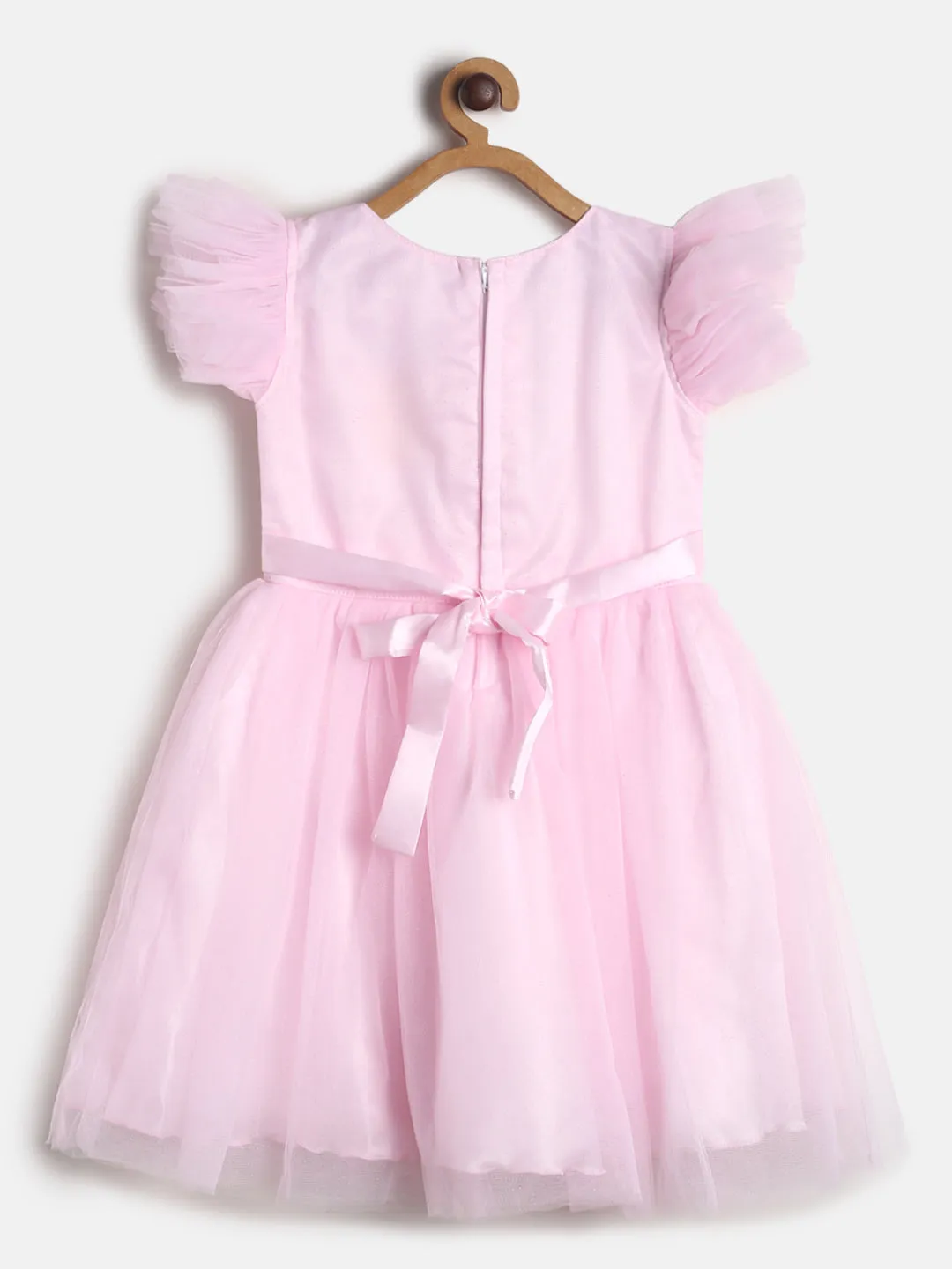 Girls Regular Fit Pink Casual Dress