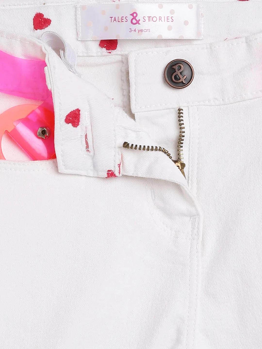 Girls White Slim Fit Jeans