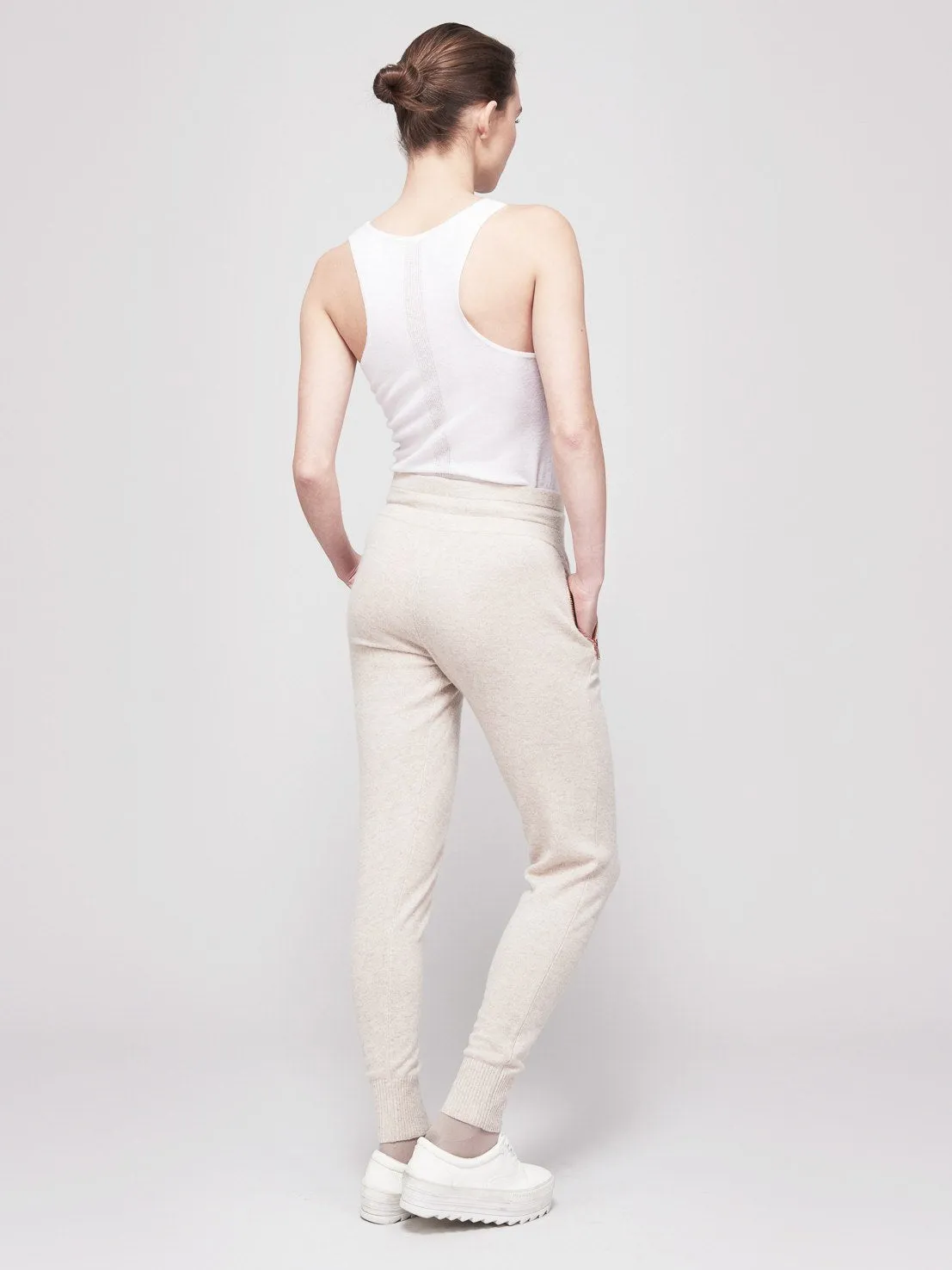 Go-Getter Cashmere Track Pants - Rosie Pastel Tau