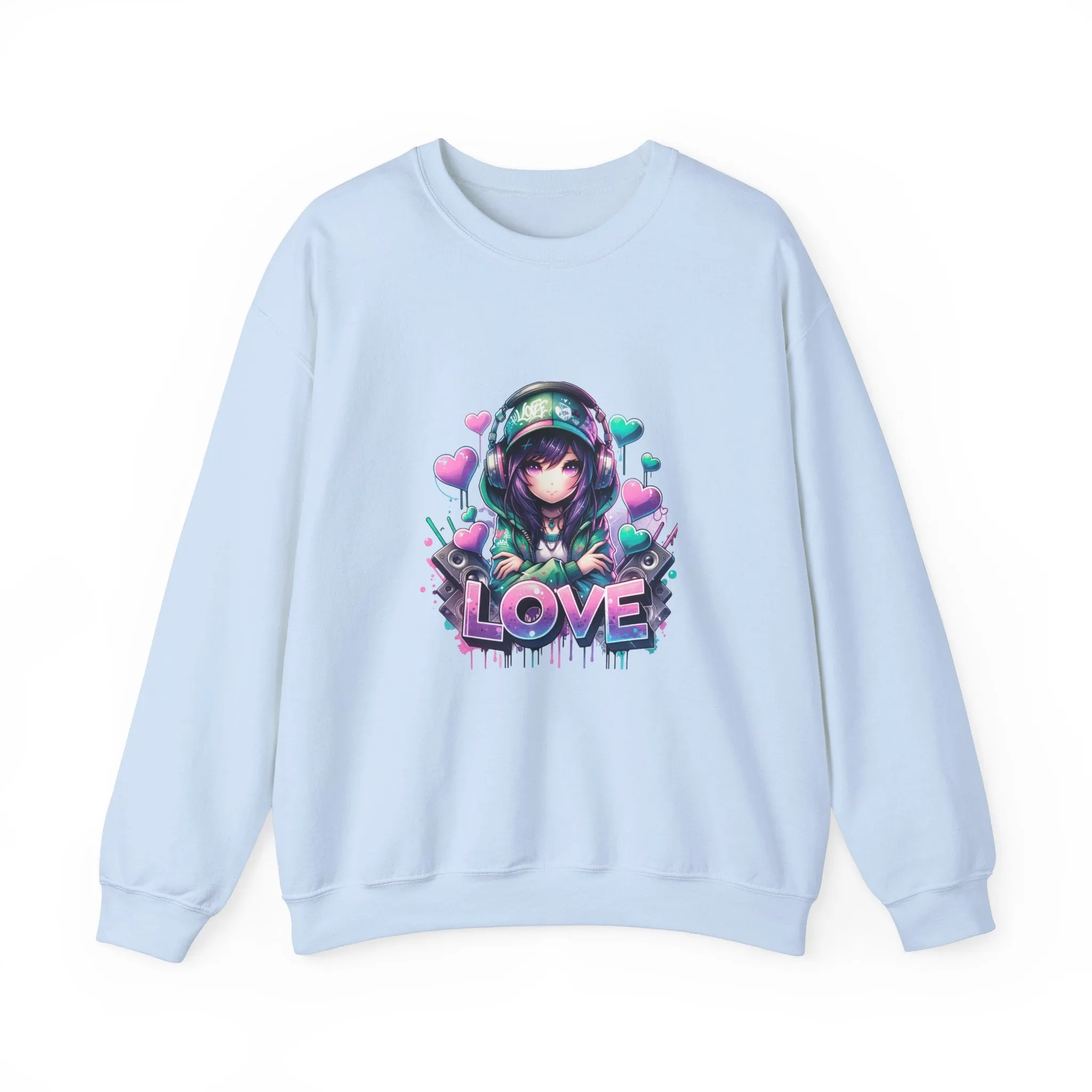 Graffiti Anime Girls Unisex Heavy Blend™ Crewneck Sweatshirt