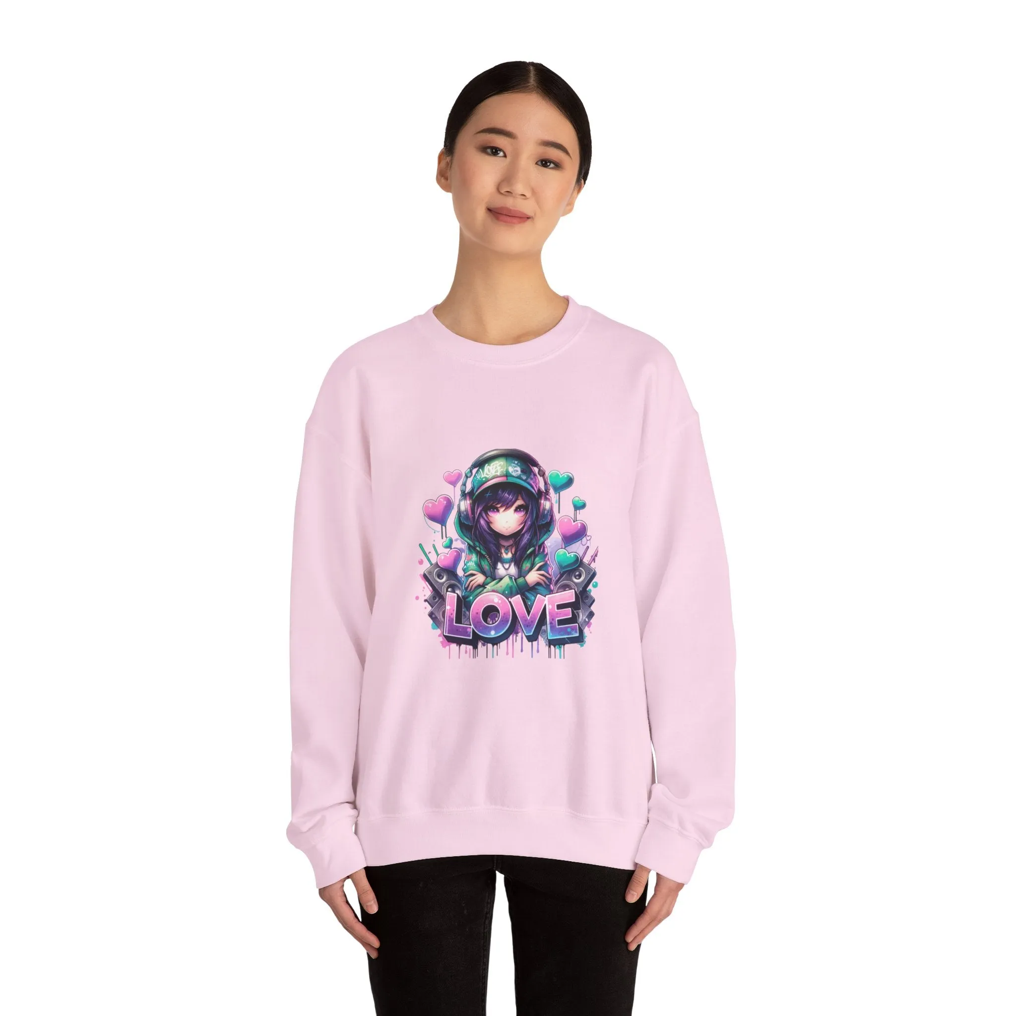 Graffiti Anime Girls Unisex Heavy Blend™ Crewneck Sweatshirt