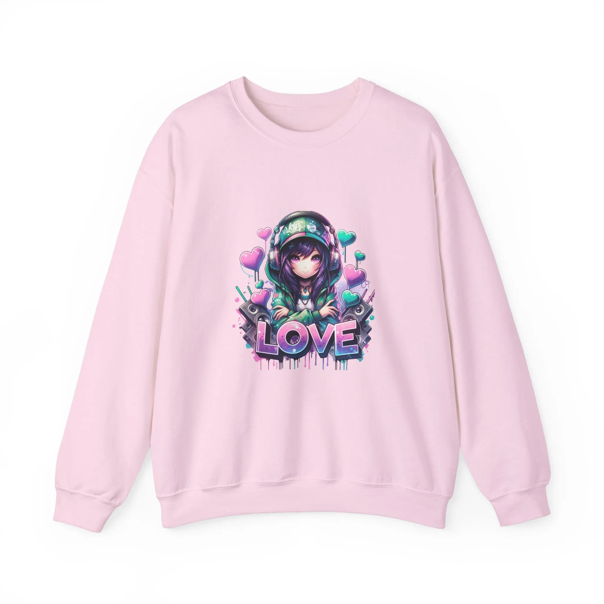 Graffiti Anime Girls Unisex Heavy Blend™ Crewneck Sweatshirt