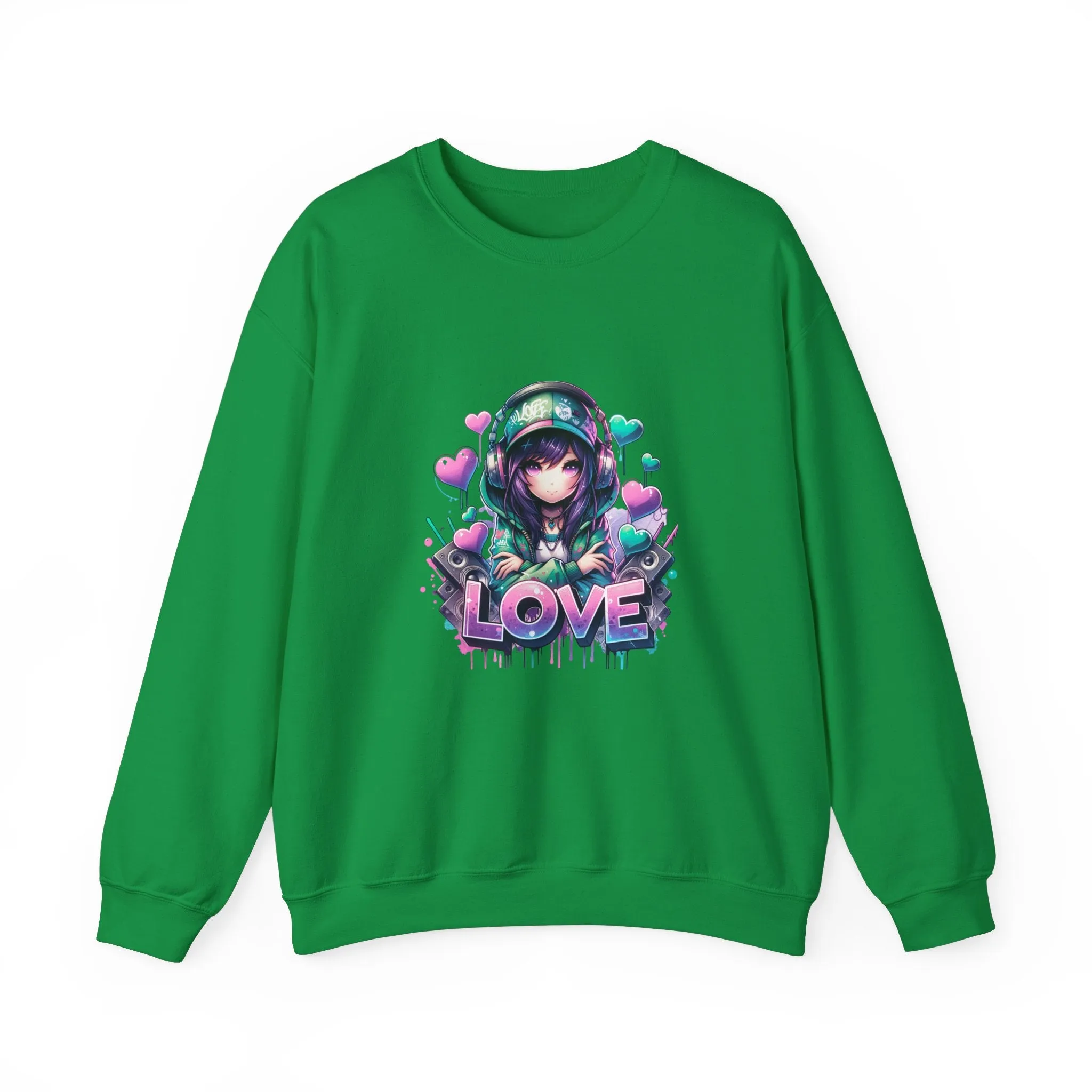 Graffiti Anime Girls Unisex Heavy Blend™ Crewneck Sweatshirt