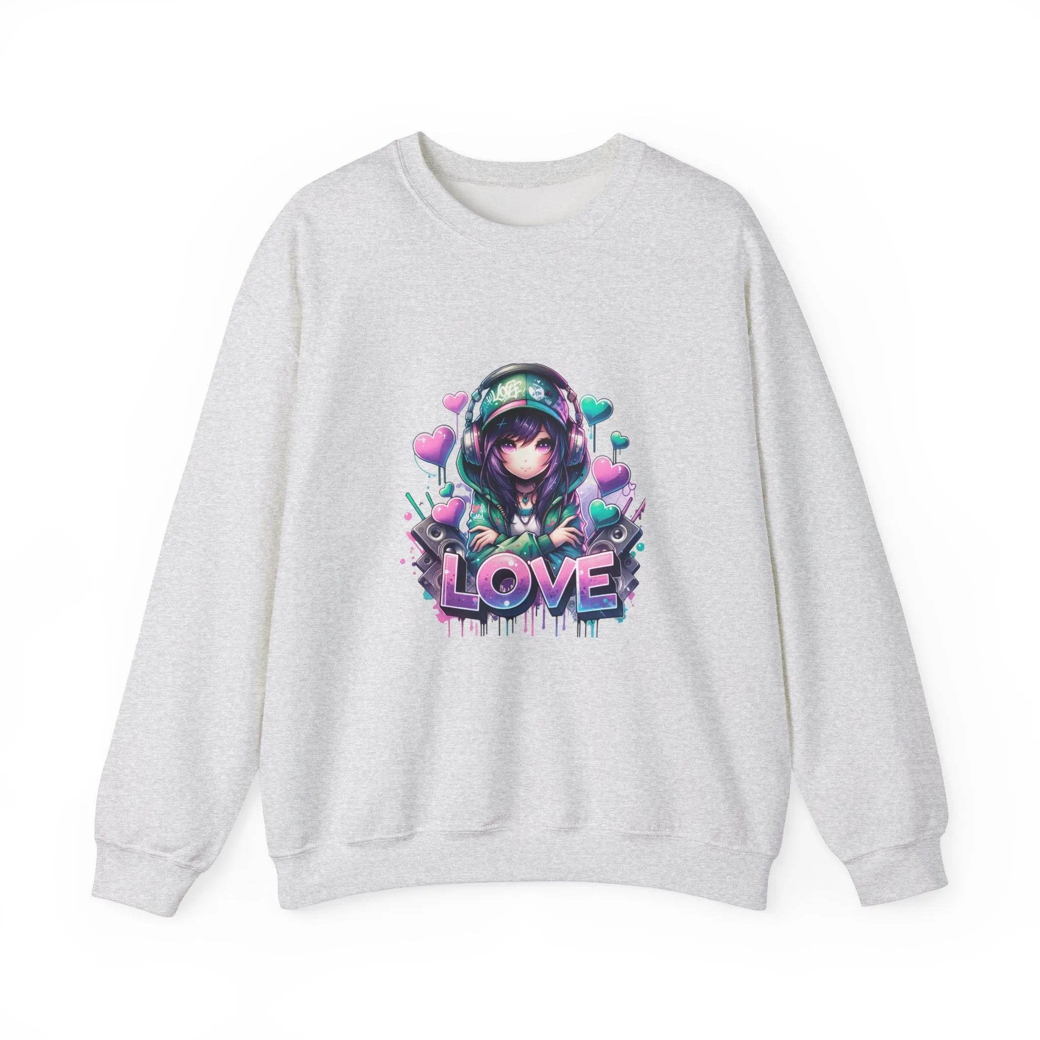 Graffiti Anime Girls Unisex Heavy Blend™ Crewneck Sweatshirt