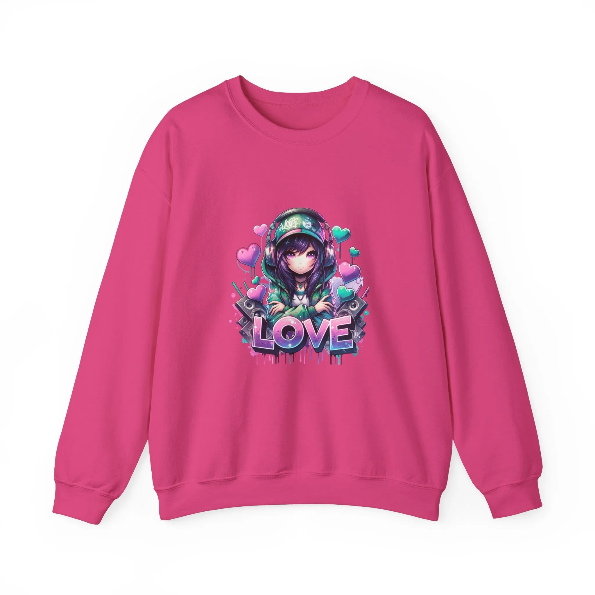 Graffiti Anime Girls Unisex Heavy Blend™ Crewneck Sweatshirt