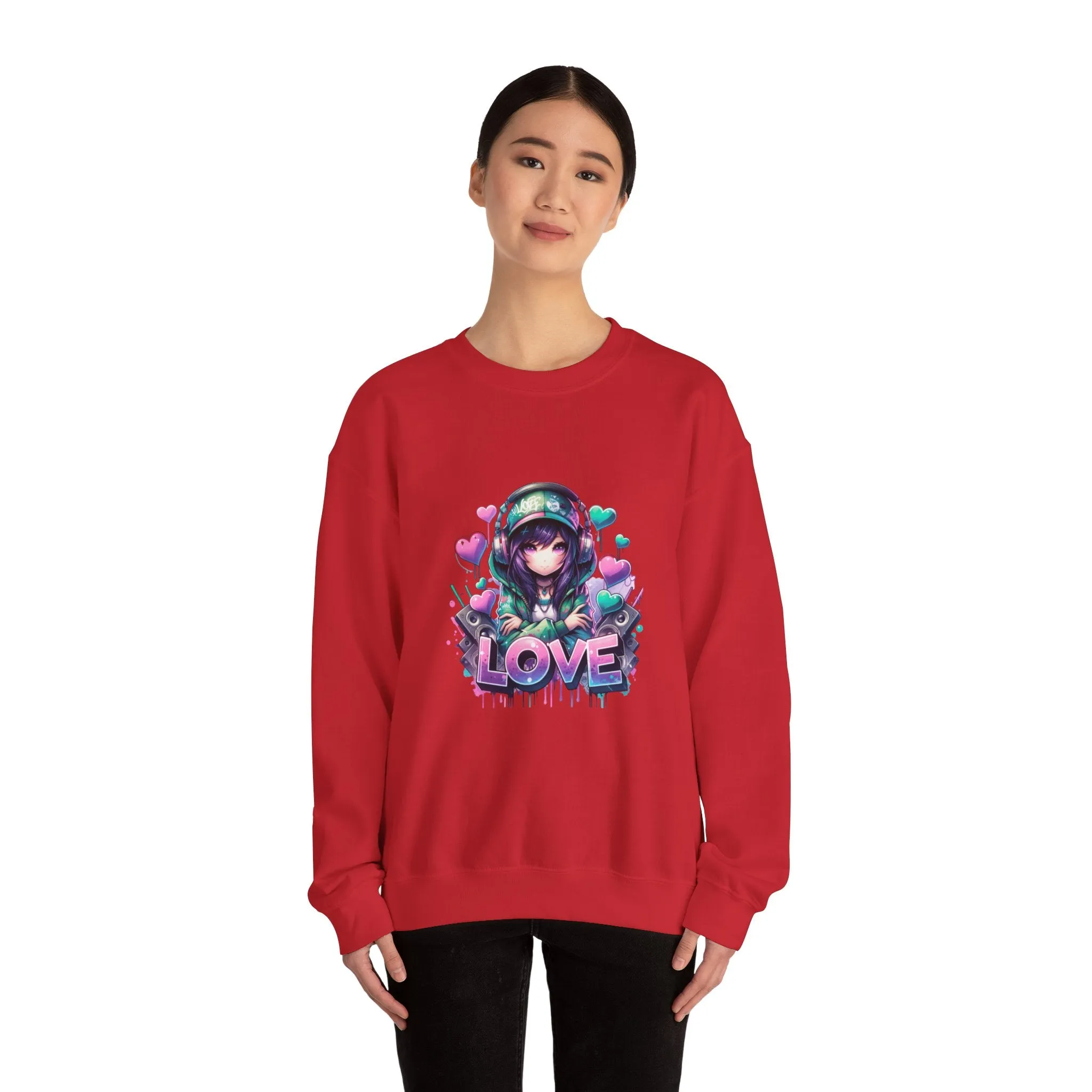 Graffiti Anime Girls Unisex Heavy Blend™ Crewneck Sweatshirt