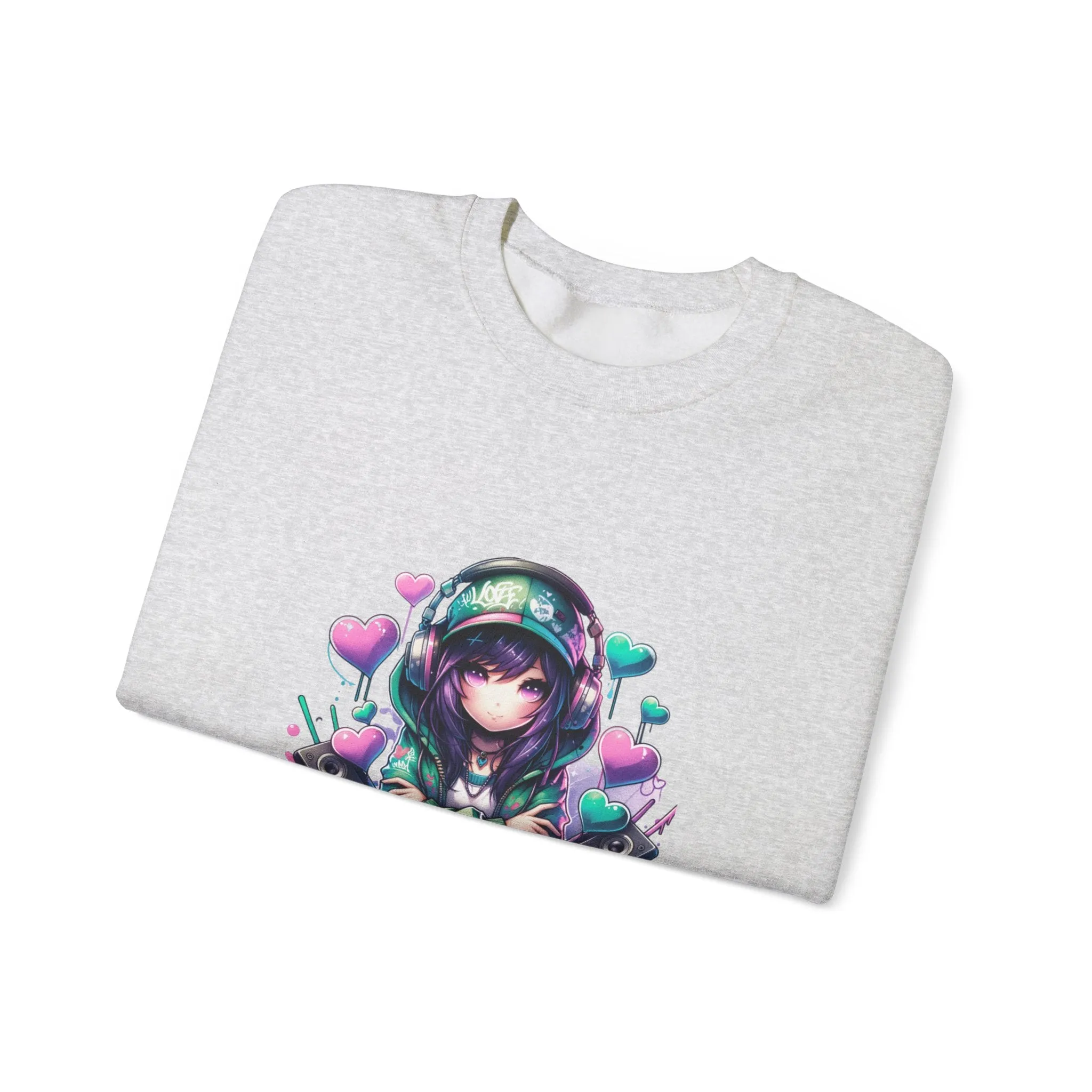 Graffiti Anime Girls Unisex Heavy Blend™ Crewneck Sweatshirt