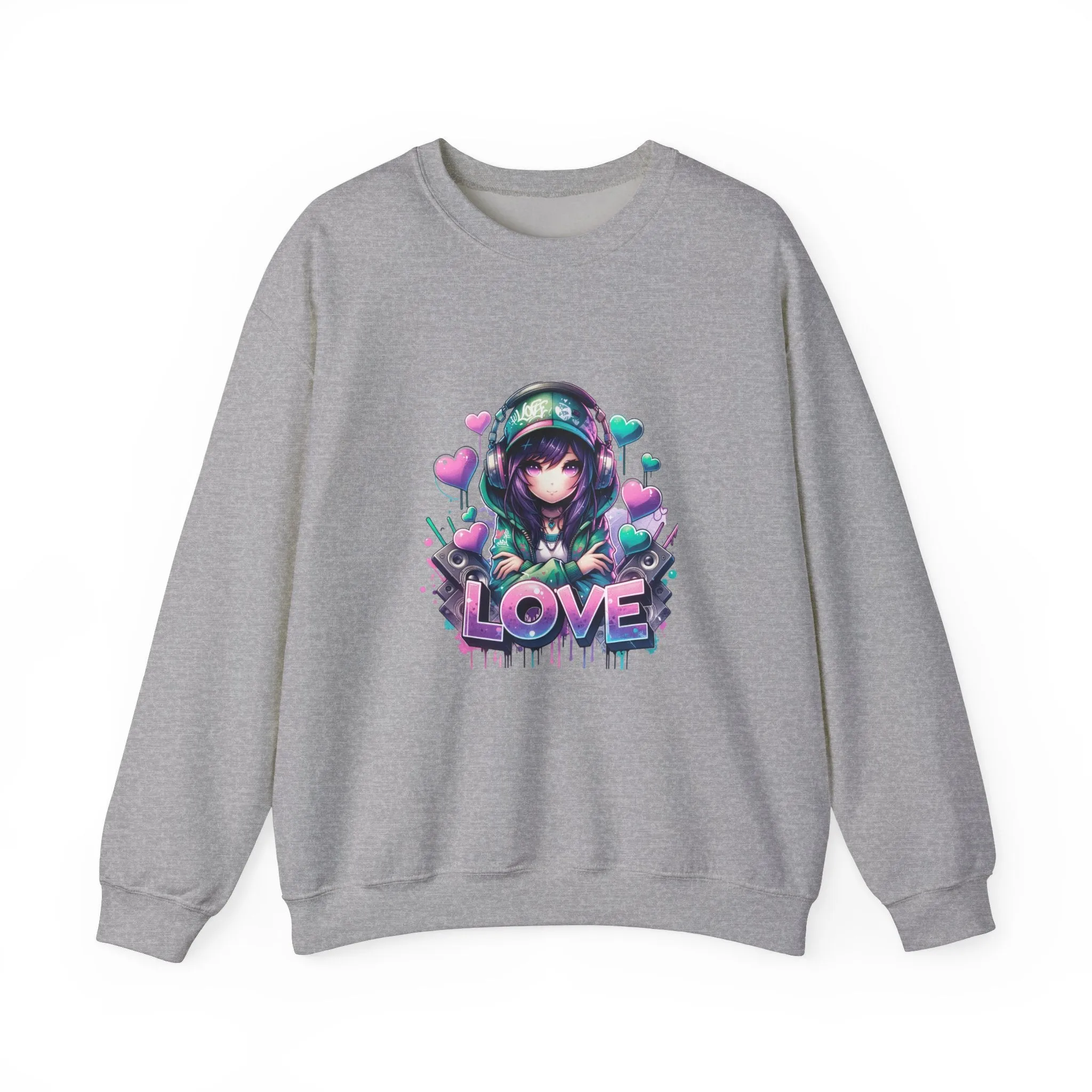 Graffiti Anime Girls Unisex Heavy Blend™ Crewneck Sweatshirt