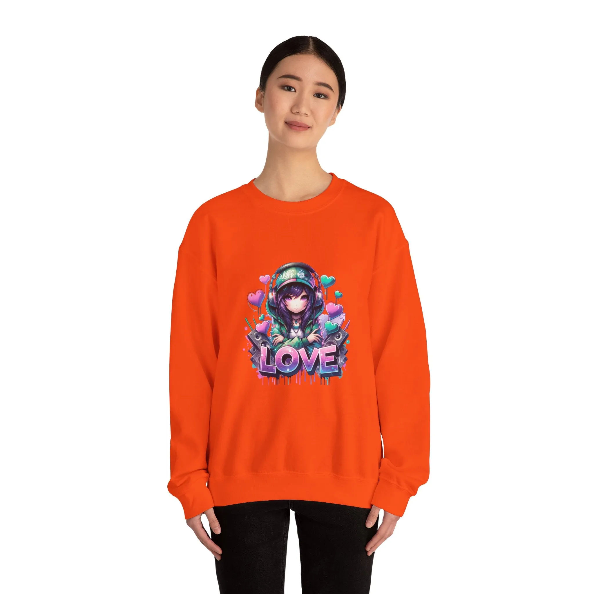 Graffiti Anime Girls Unisex Heavy Blend™ Crewneck Sweatshirt