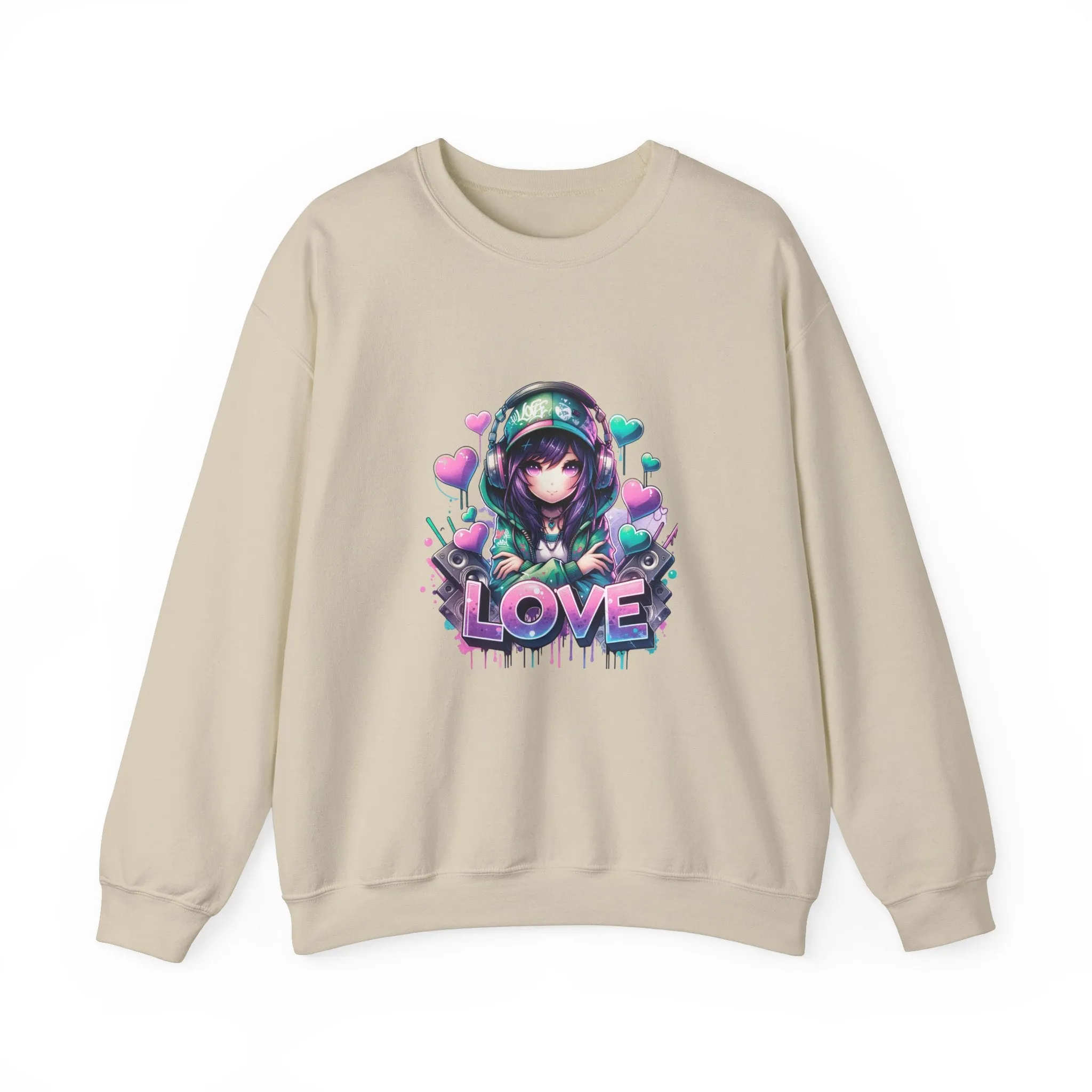 Graffiti Anime Girls Unisex Heavy Blend™ Crewneck Sweatshirt