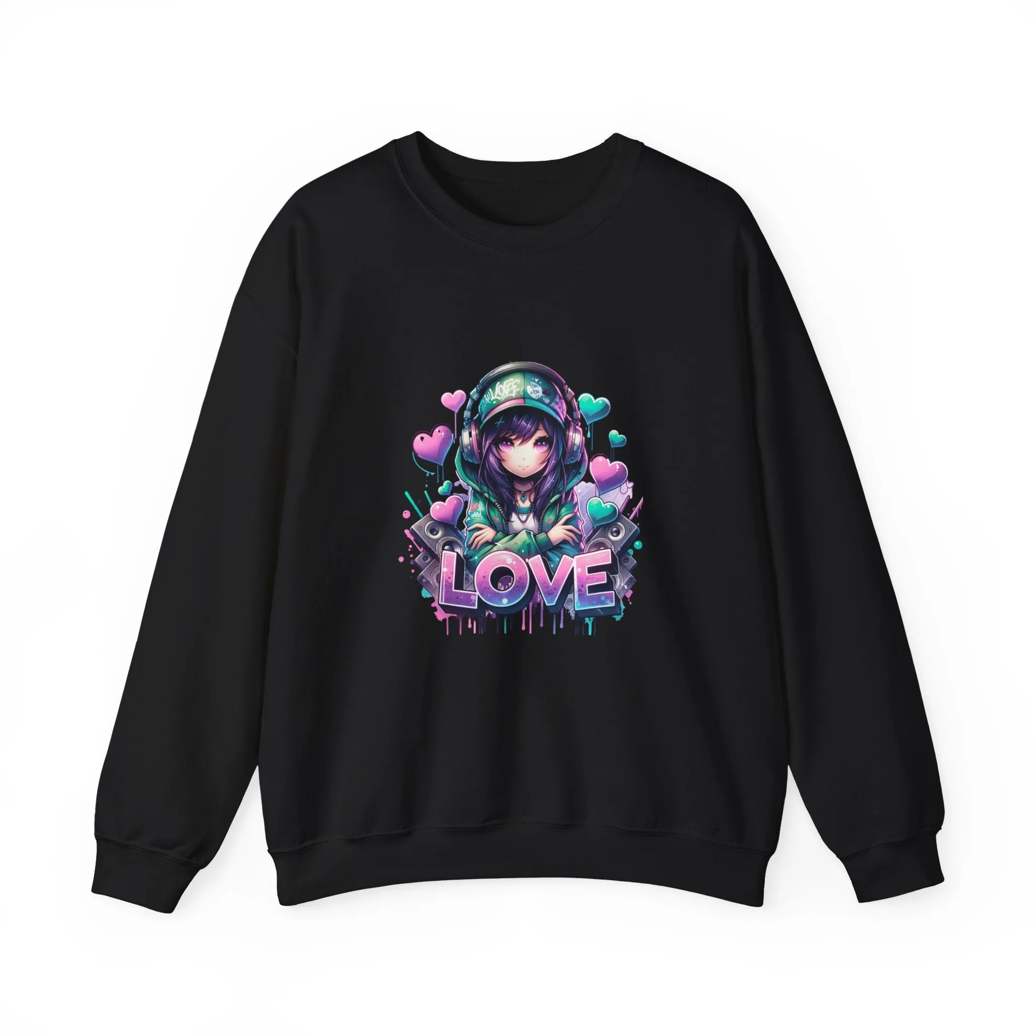 Graffiti Anime Girls Unisex Heavy Blend™ Crewneck Sweatshirt