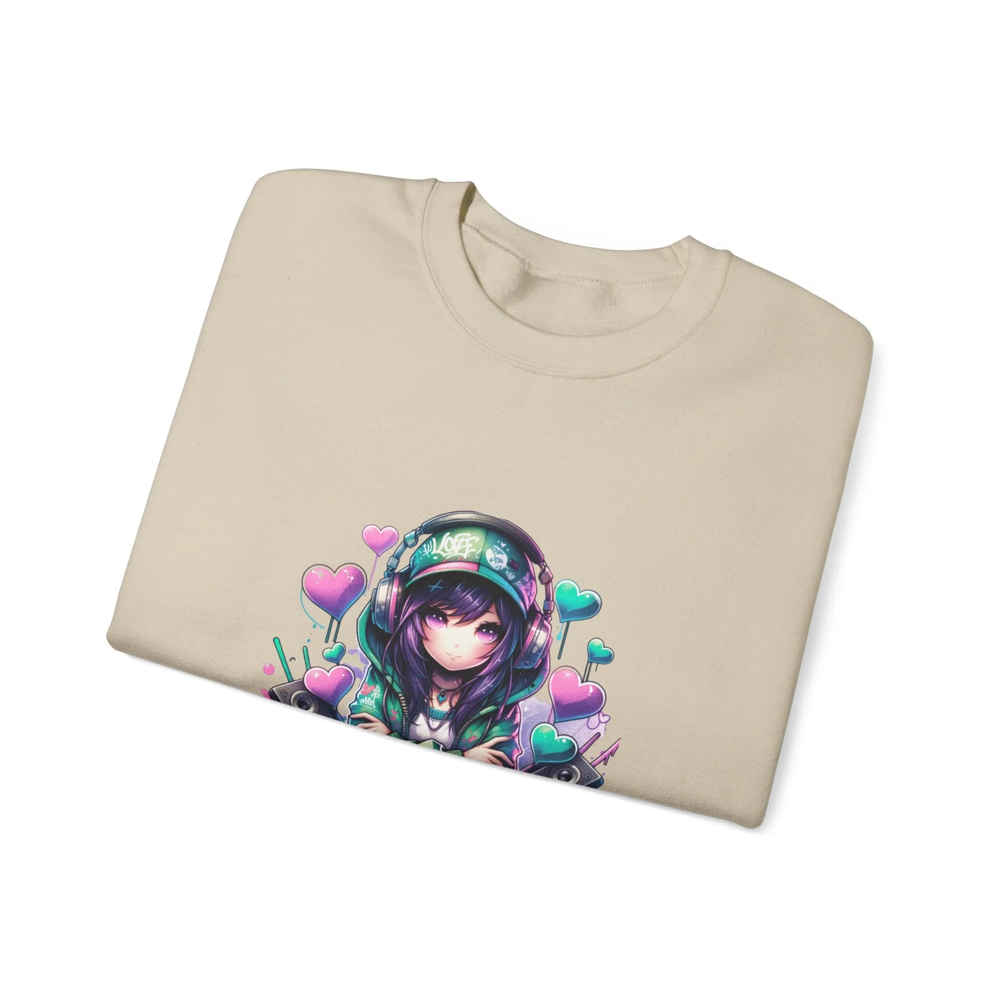 Graffiti Anime Girls Unisex Heavy Blend™ Crewneck Sweatshirt