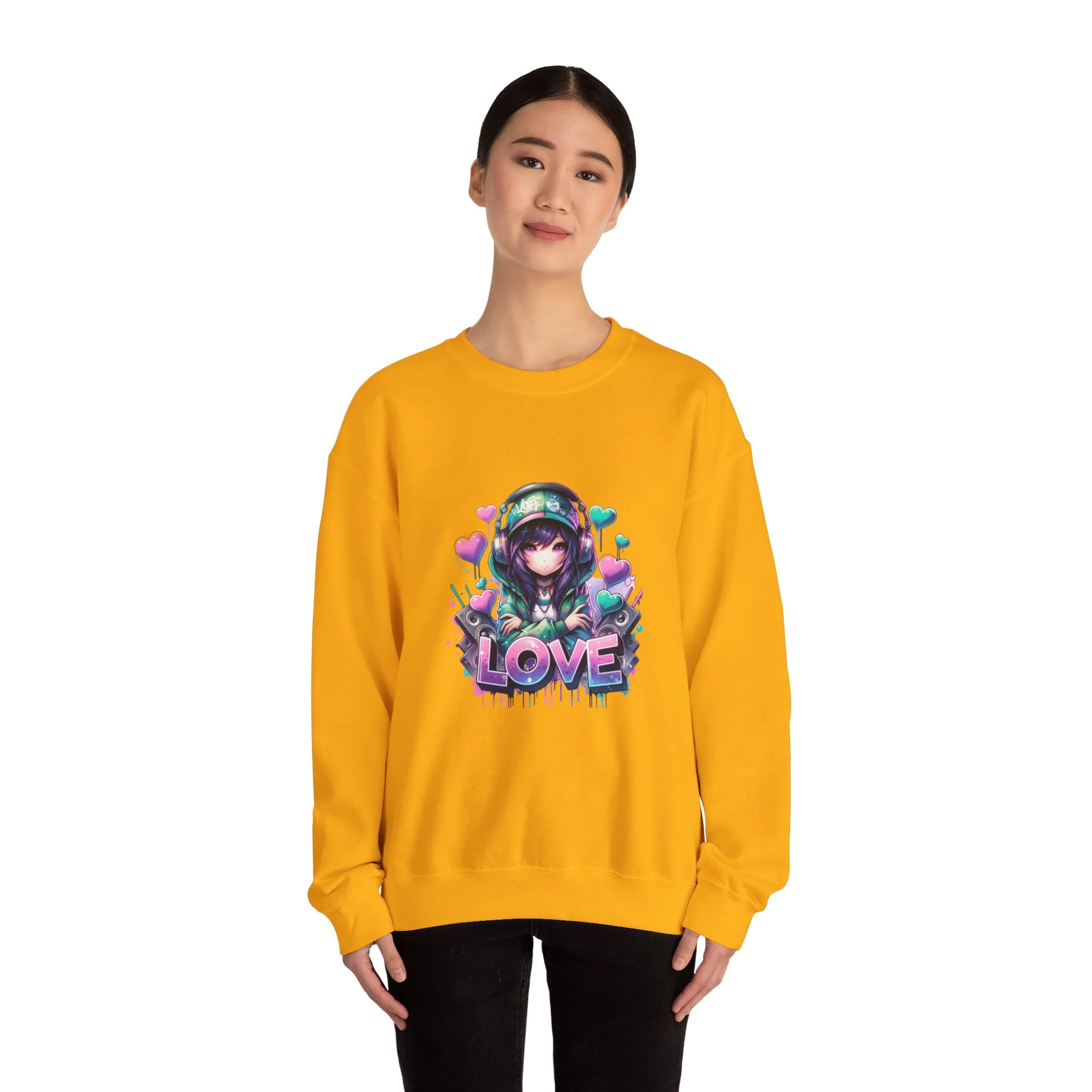 Graffiti Anime Girls Unisex Heavy Blend™ Crewneck Sweatshirt