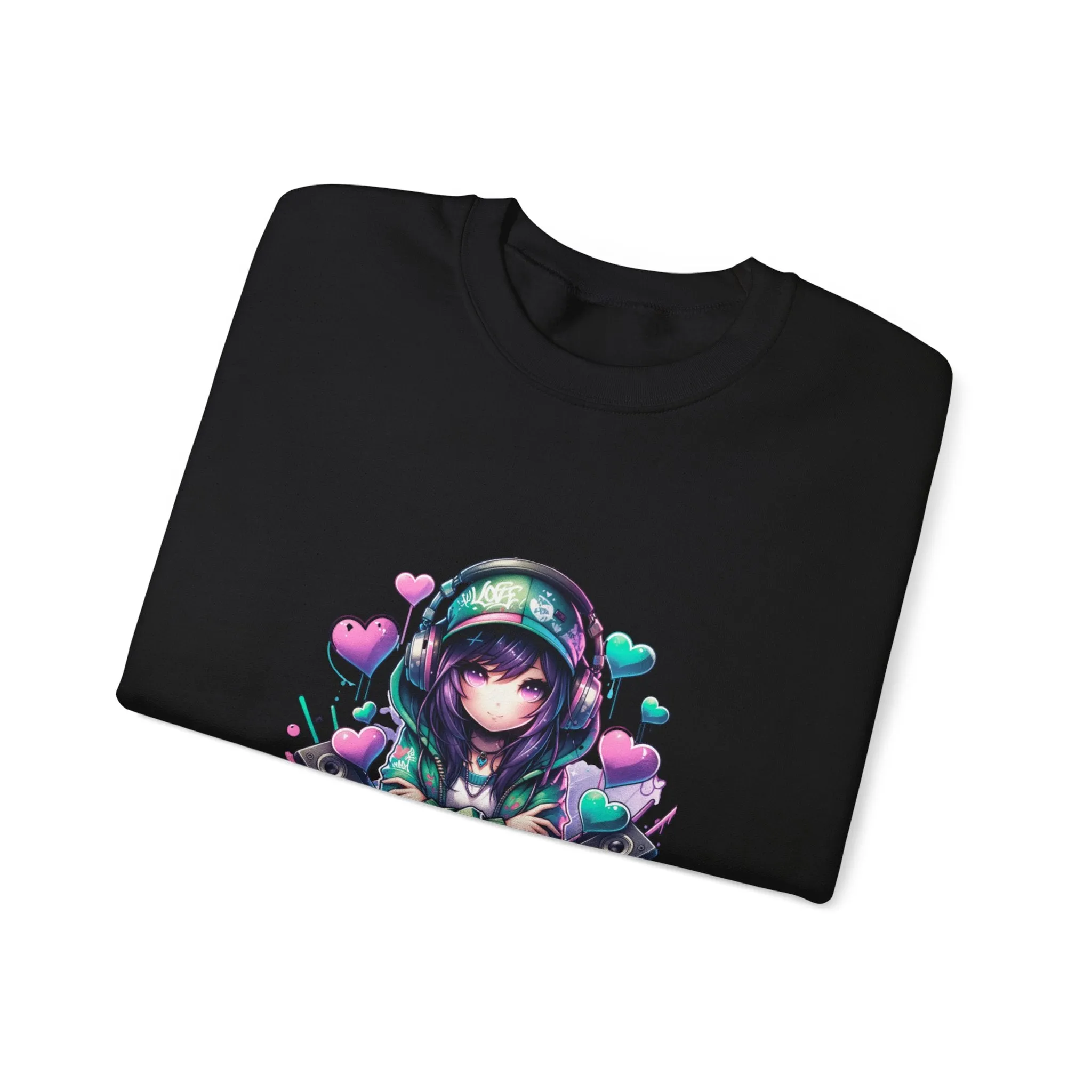 Graffiti Anime Girls Unisex Heavy Blend™ Crewneck Sweatshirt