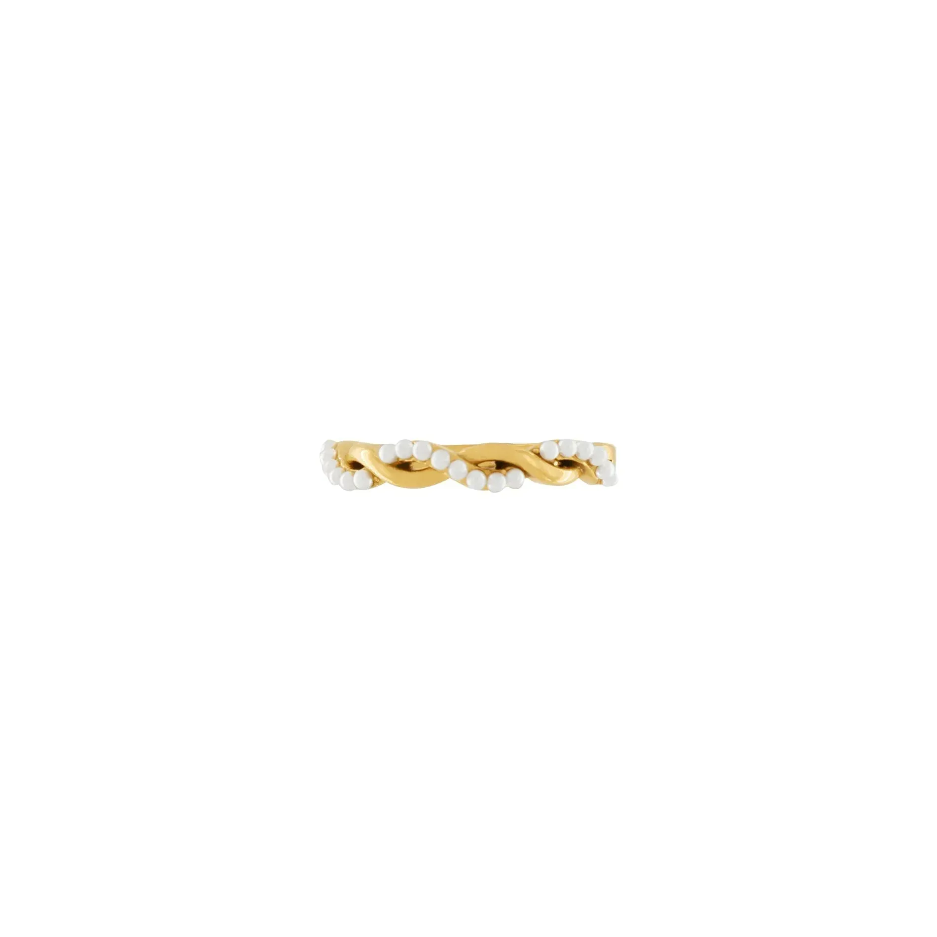 Joy Waterproof Twisted Pearl Ring 18K Gold Plating