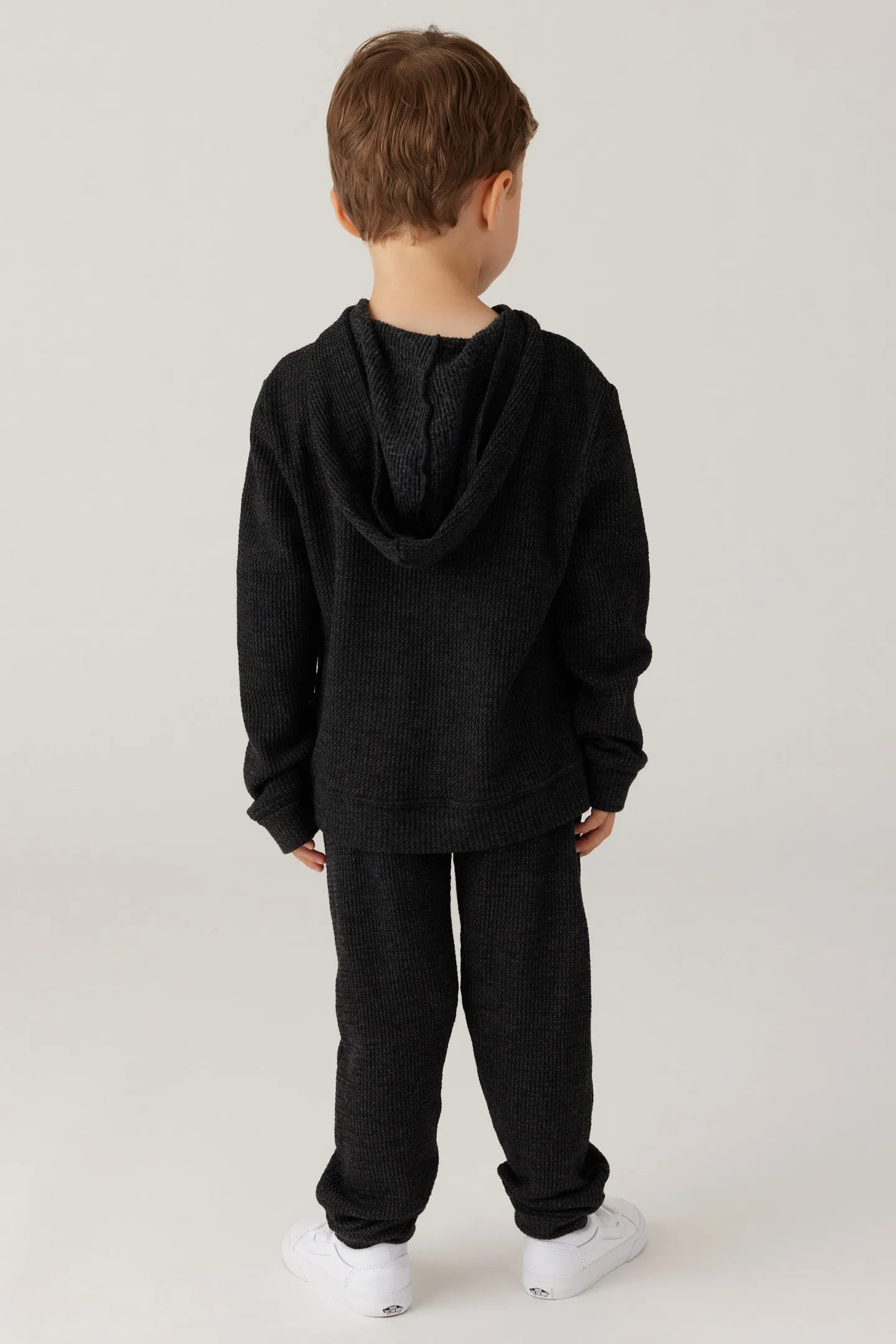 Kids Thermal Pullover Hoodie - Black