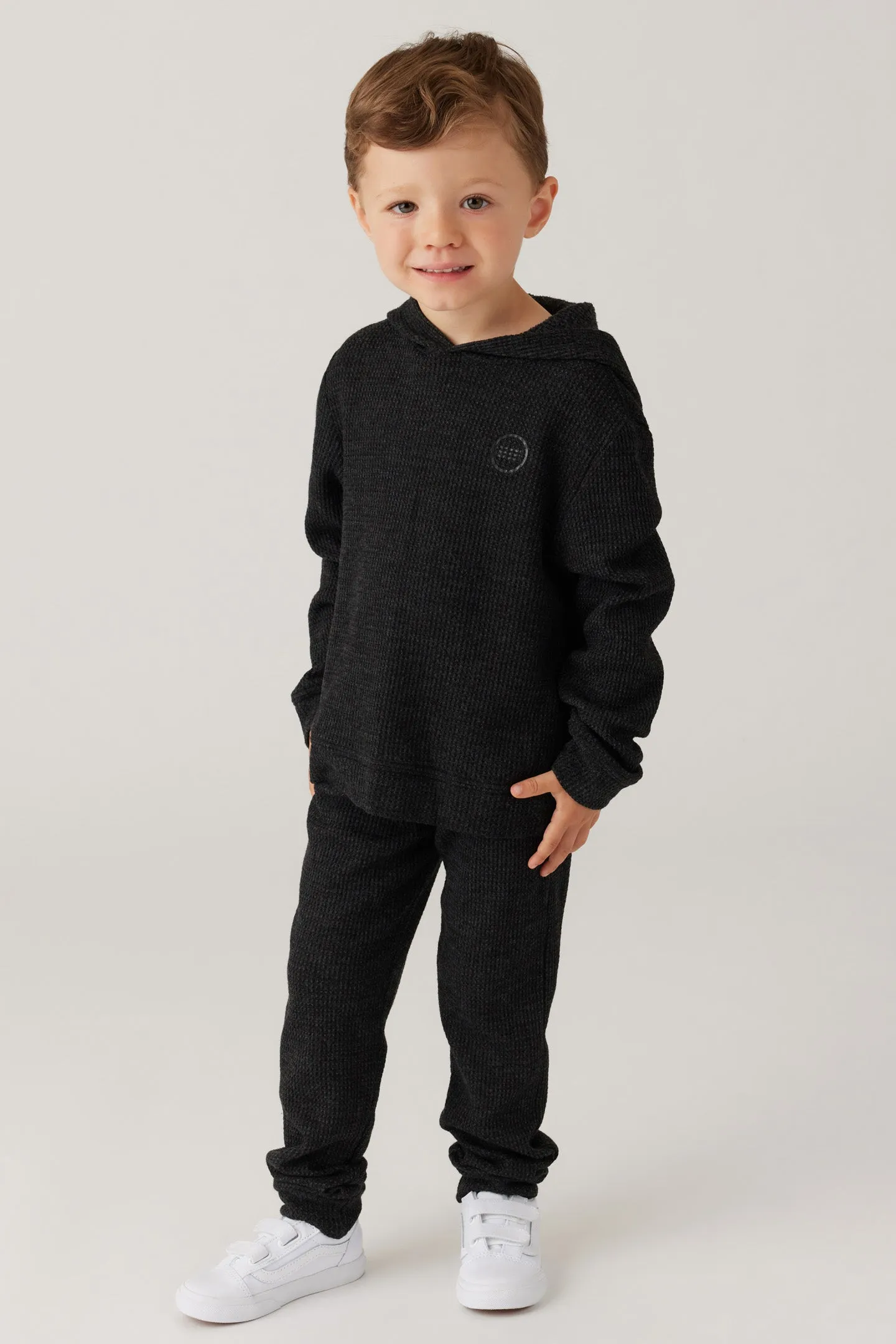 Kids Thermal Pullover Hoodie - Black