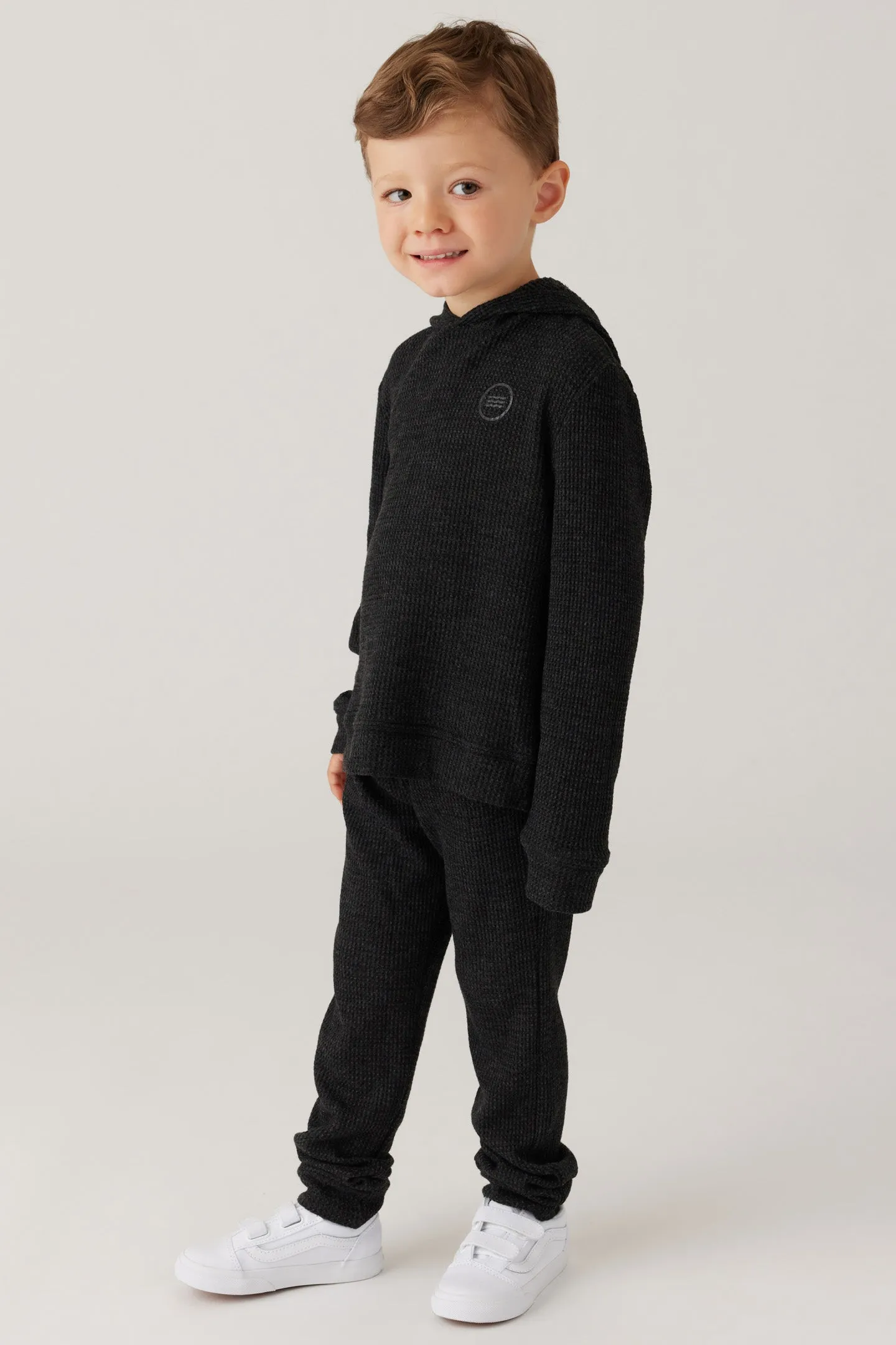 Kids Thermal Pullover Hoodie - Black