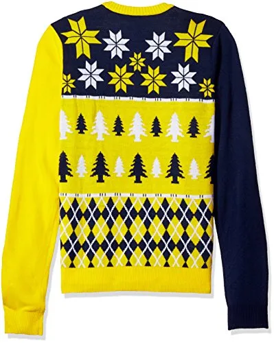 Klew NCAA Busy Block Sweater, Large, Michigan Wolverines