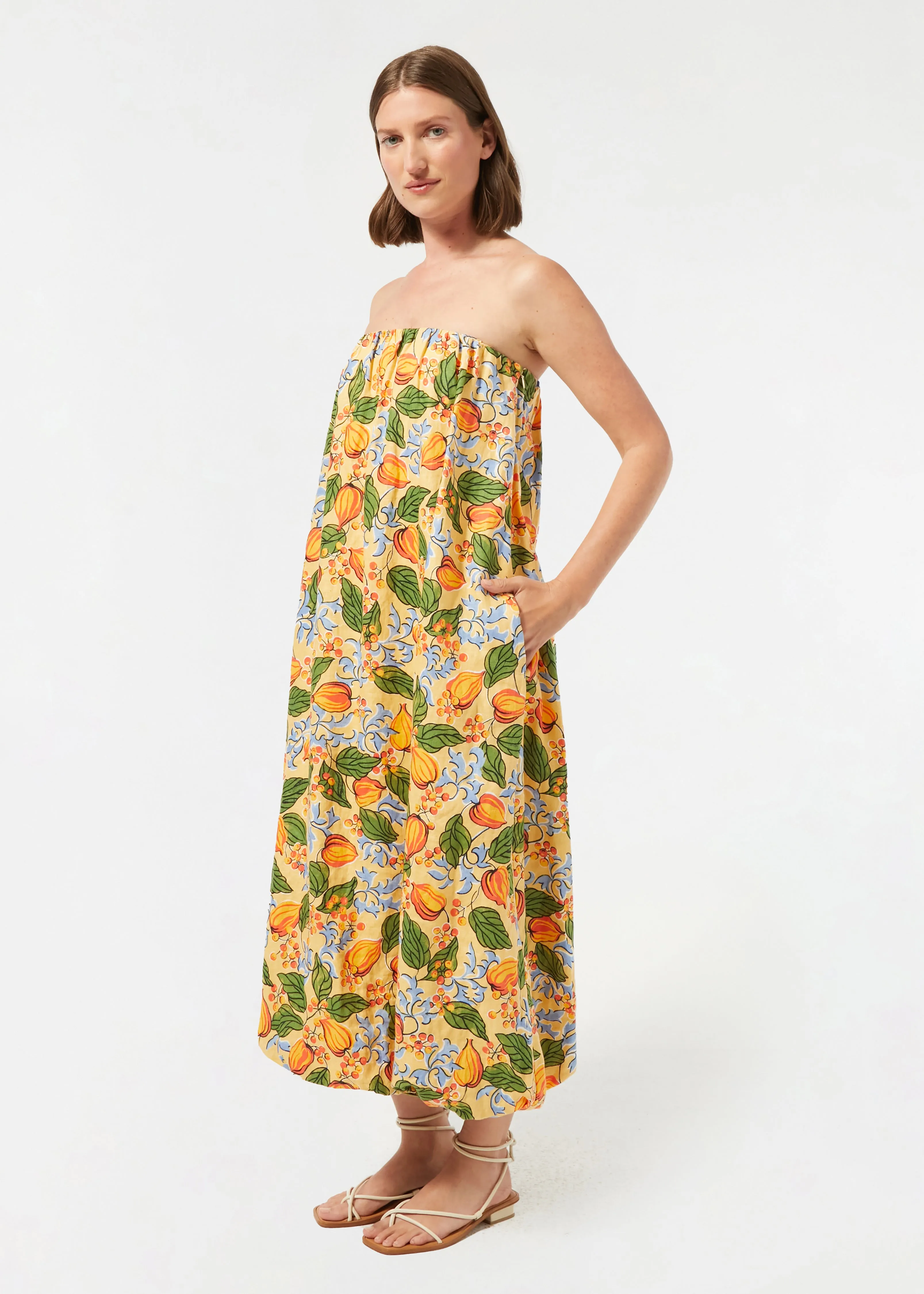 Linen Tatum Dress | Capri Orchard