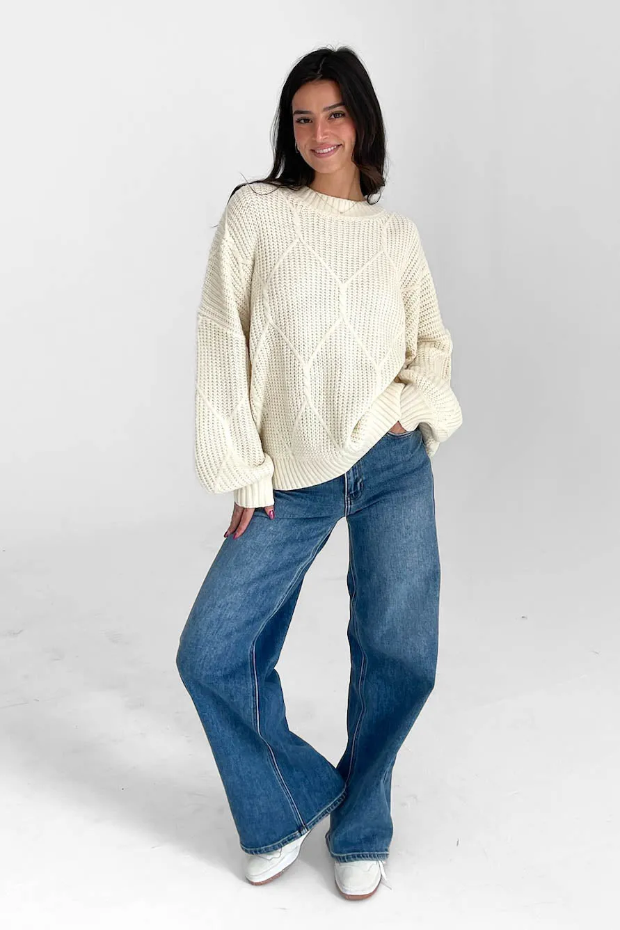 Logan Oversized Sweater in Cream