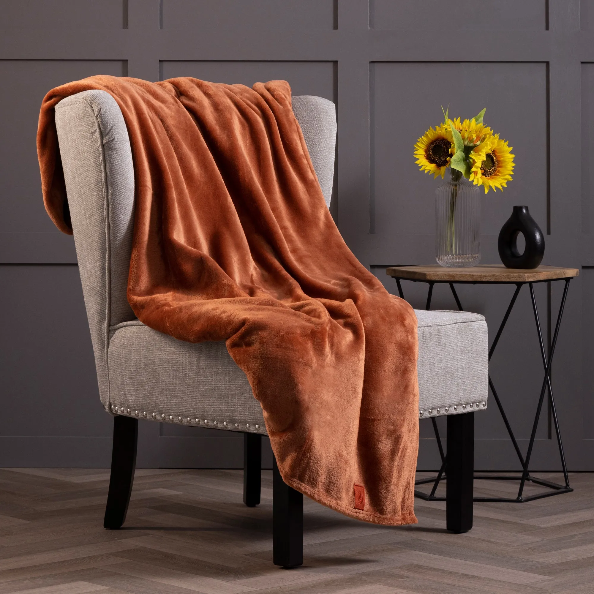 Luxury Fleece Thermal Blanket/Throw 180cm x 200cm - Copper