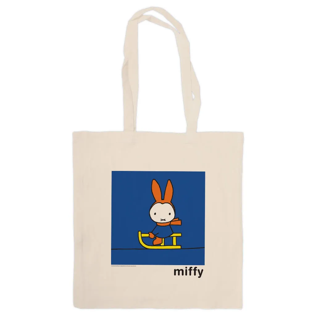 Miffy Playing on a Sleigh Tote Bag