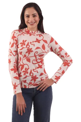 Monochrome Filigree Top - Red